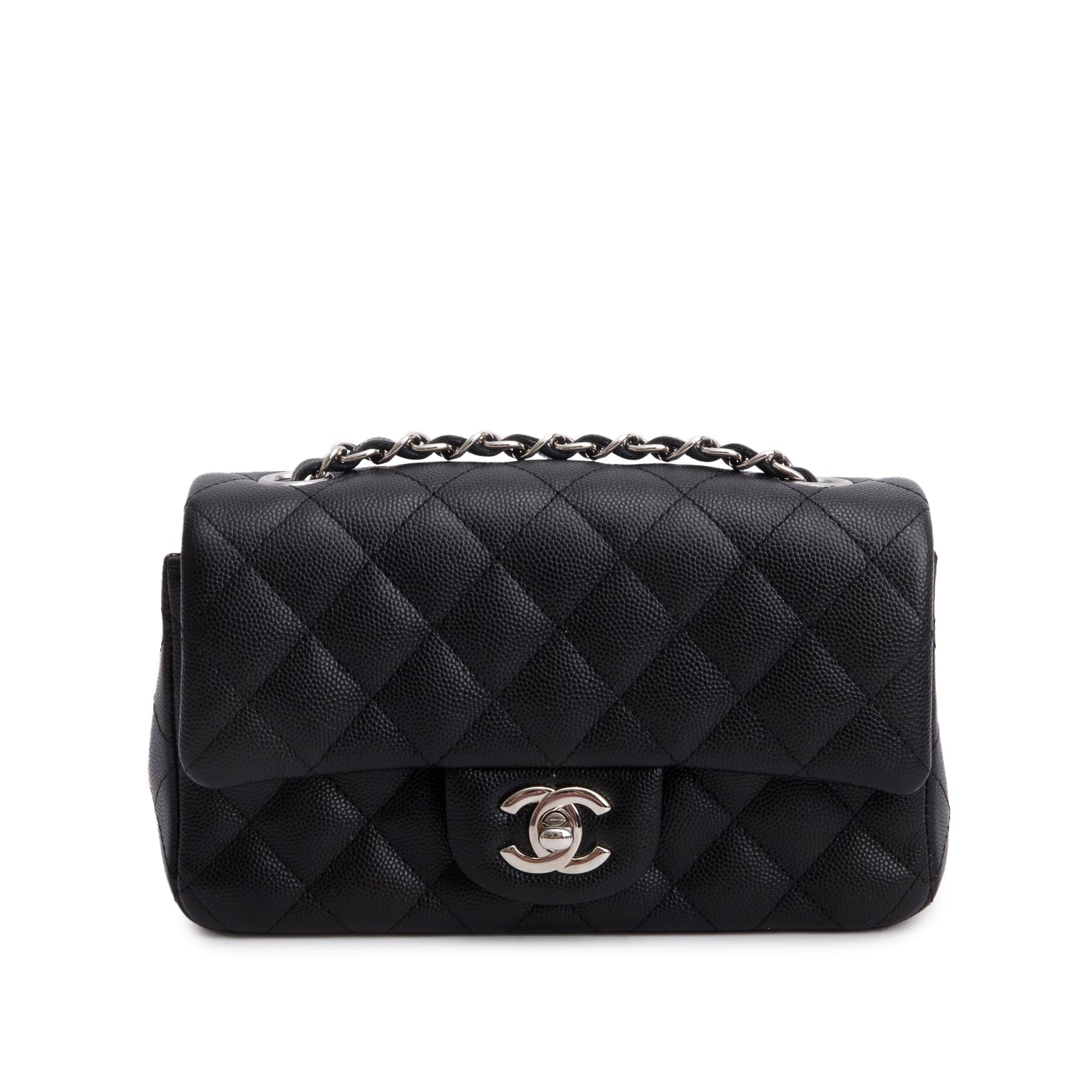 Chanel Caviar Quilted Rectangular Flap Black Travel Bag