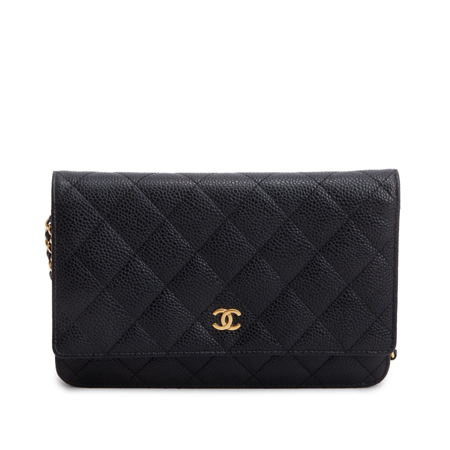 Chanel Caviar Quilted Classic on Black Wallet Case