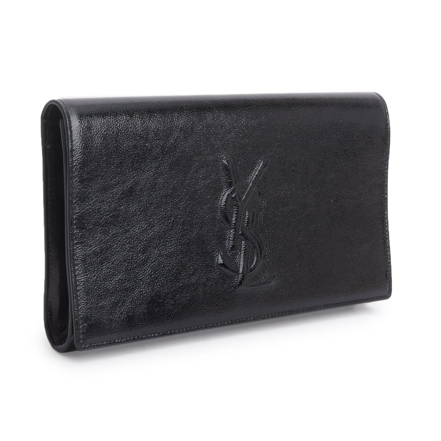 YSL Saint Laurent Patent Belle De Jour Clutch Leather Black Clutch Bag