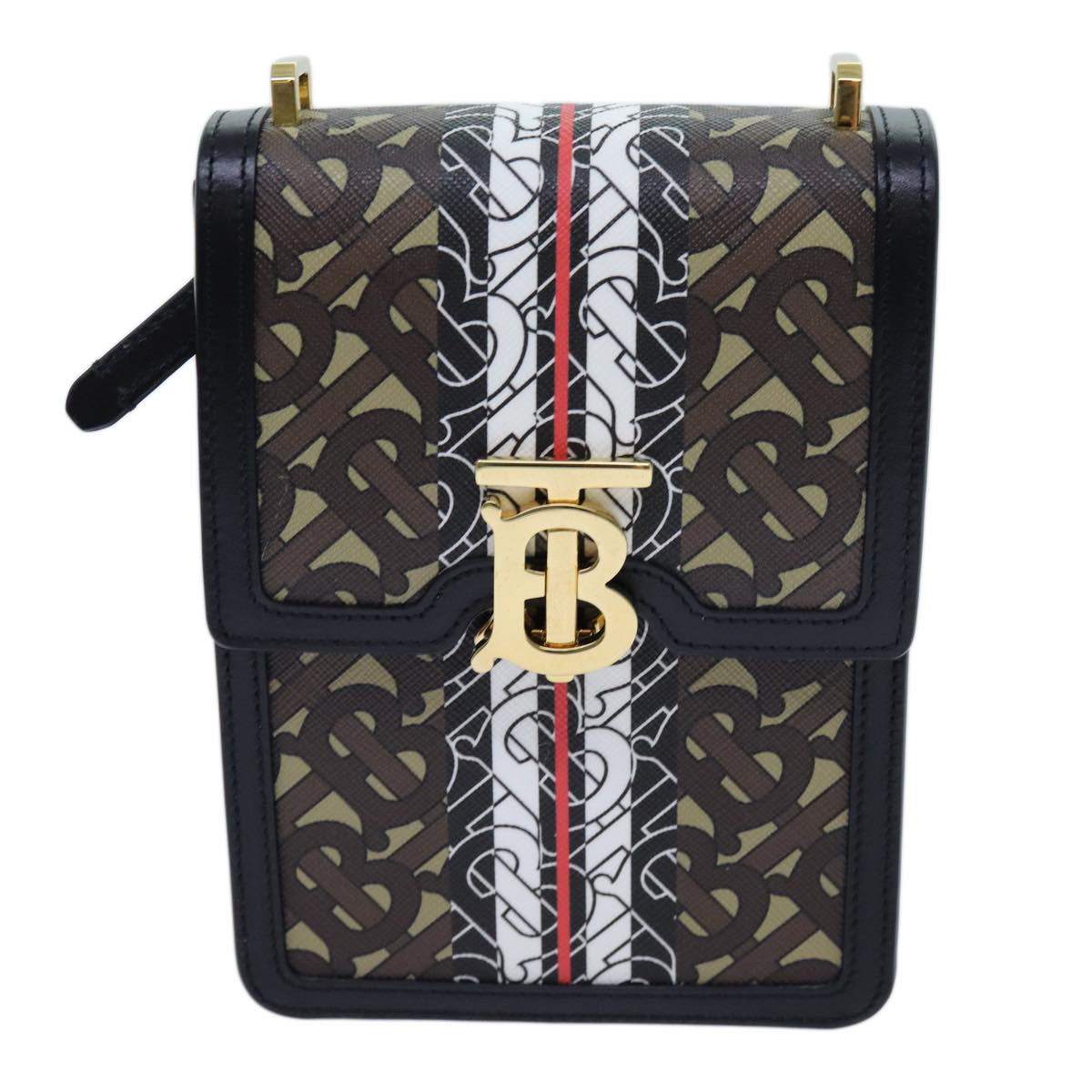 Burberry Luxury Shoulder Bag Pvc Auth 70330A Leather Brown