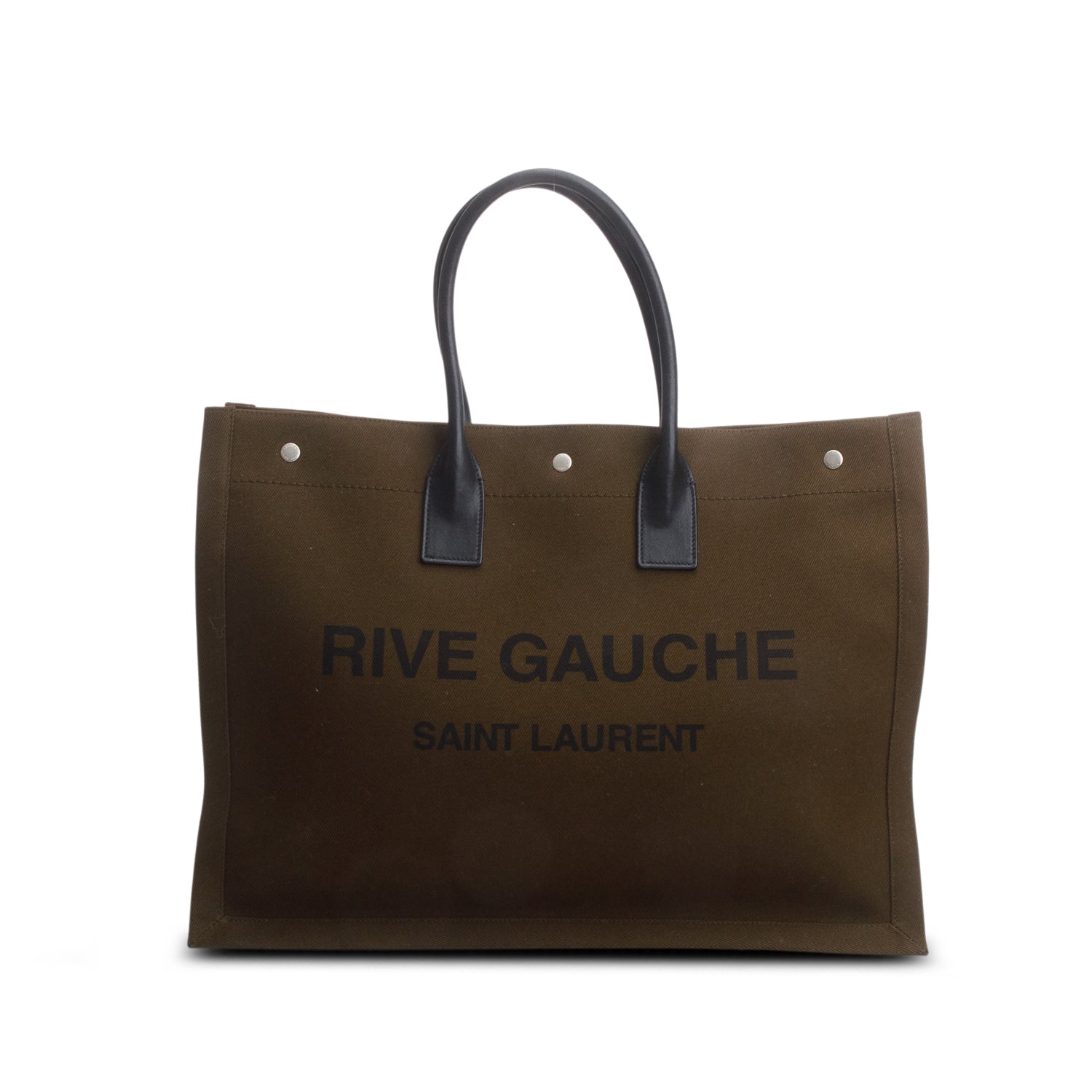 YSL Saint Laurent Rive Gauche Tote Canvas Green Tote Bag
