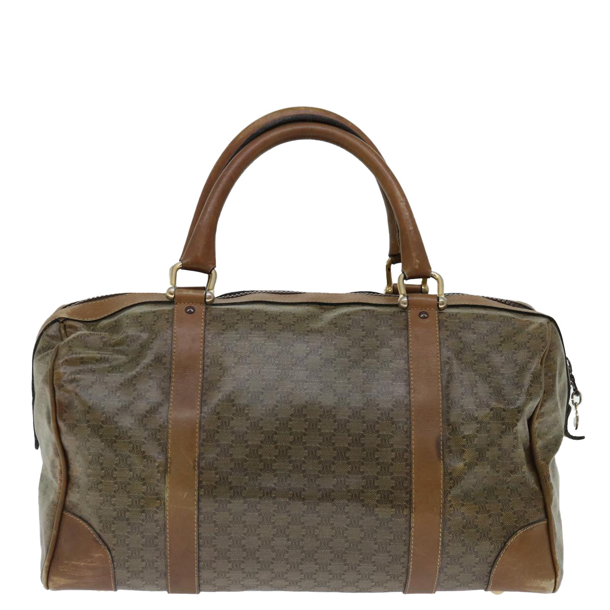 Luxury Macadam Boston Bag Coated Canvas Brown Travel Bag