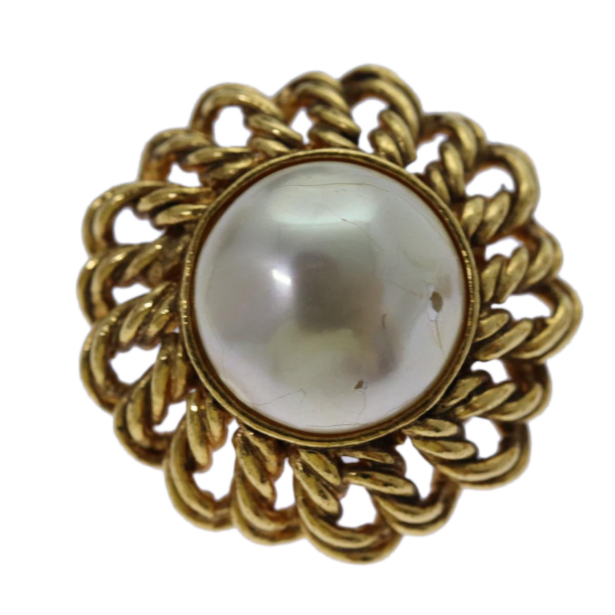 Chanel Coco Mark Earring Metal Gold Cc Auth