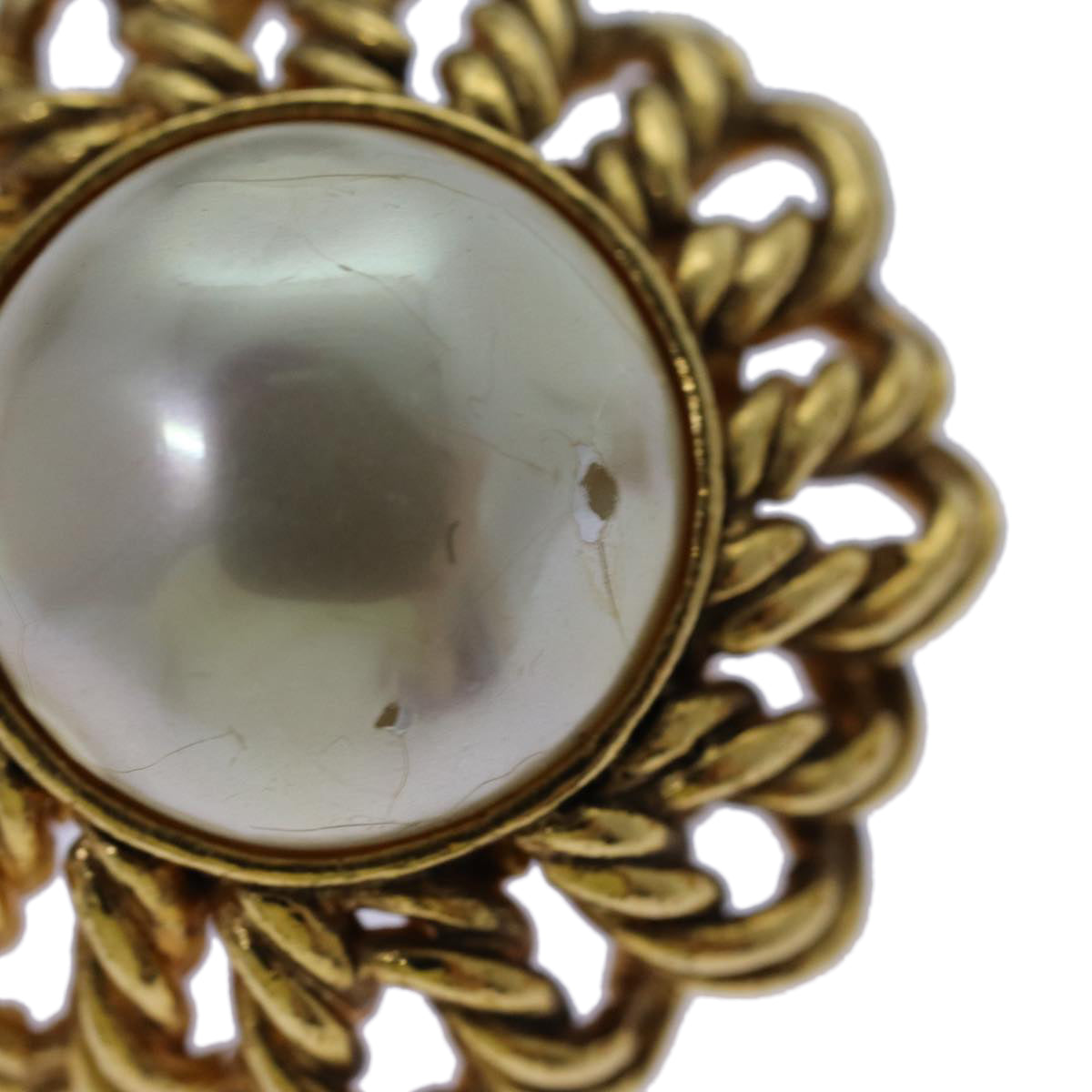 Chanel Coco Mark Earring Metal Gold Cc Auth
