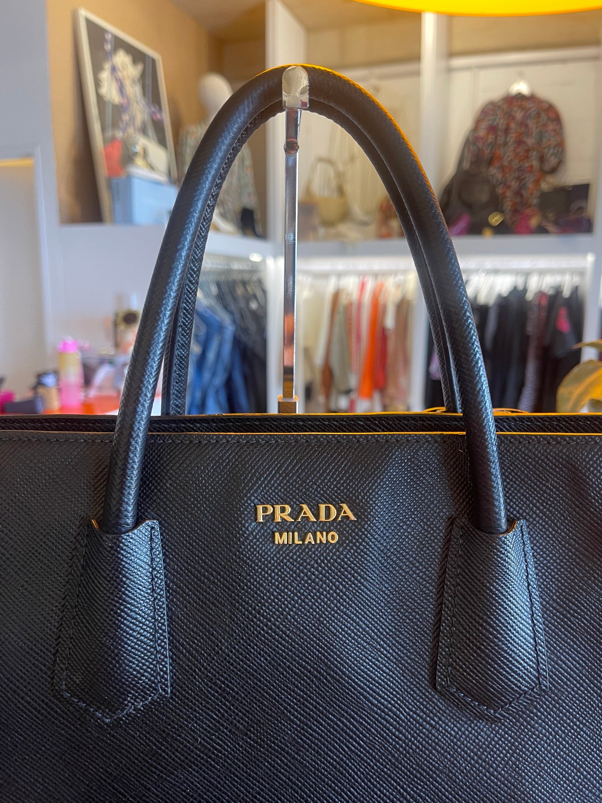 Prada Front Pocket Tote Bag Saffiano
