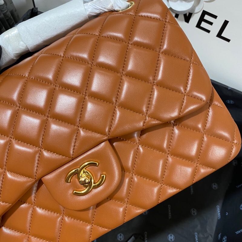CHLLarge Classic Hardware , ’s Brown Gold Shoulder Bag