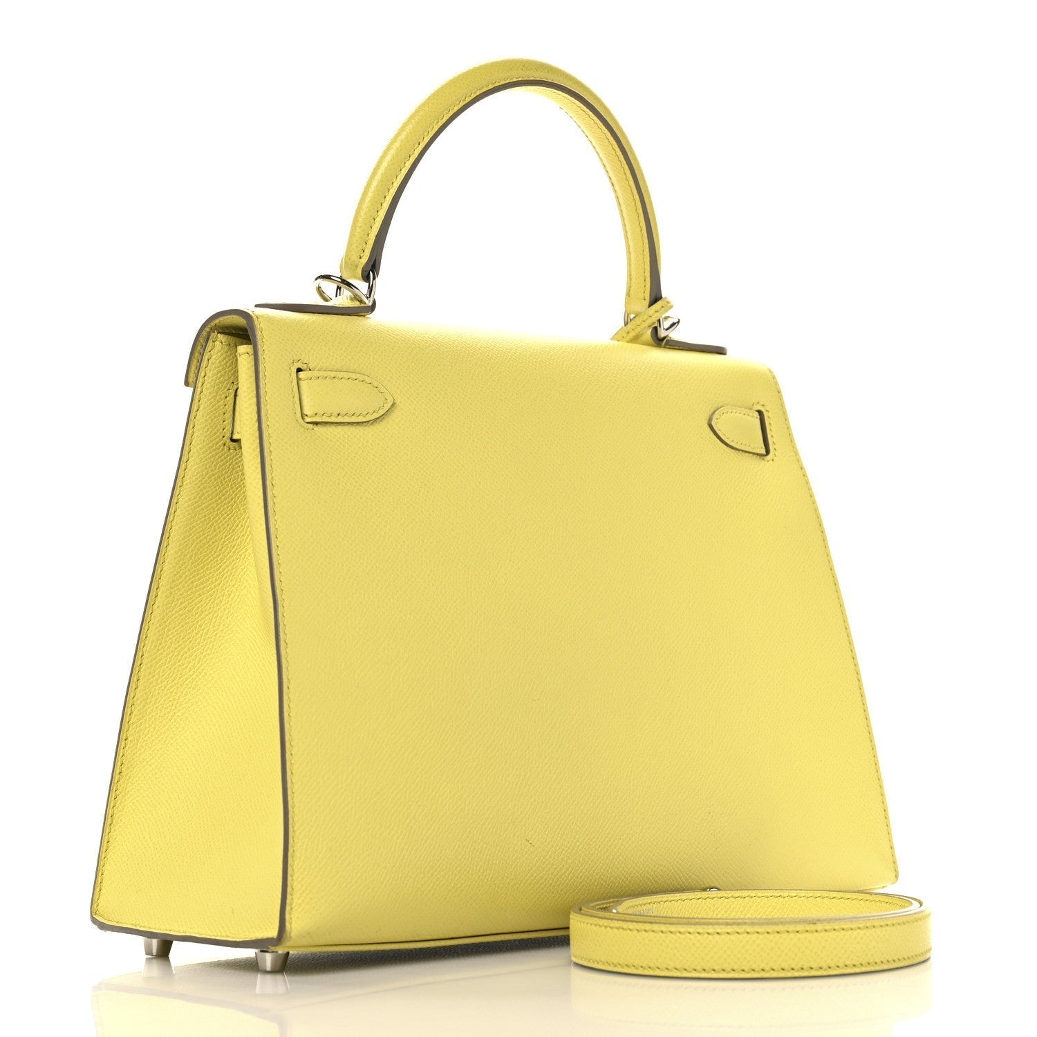 Hermes Epsom Kelly Sellier Soufre Handbag Travel Bag
