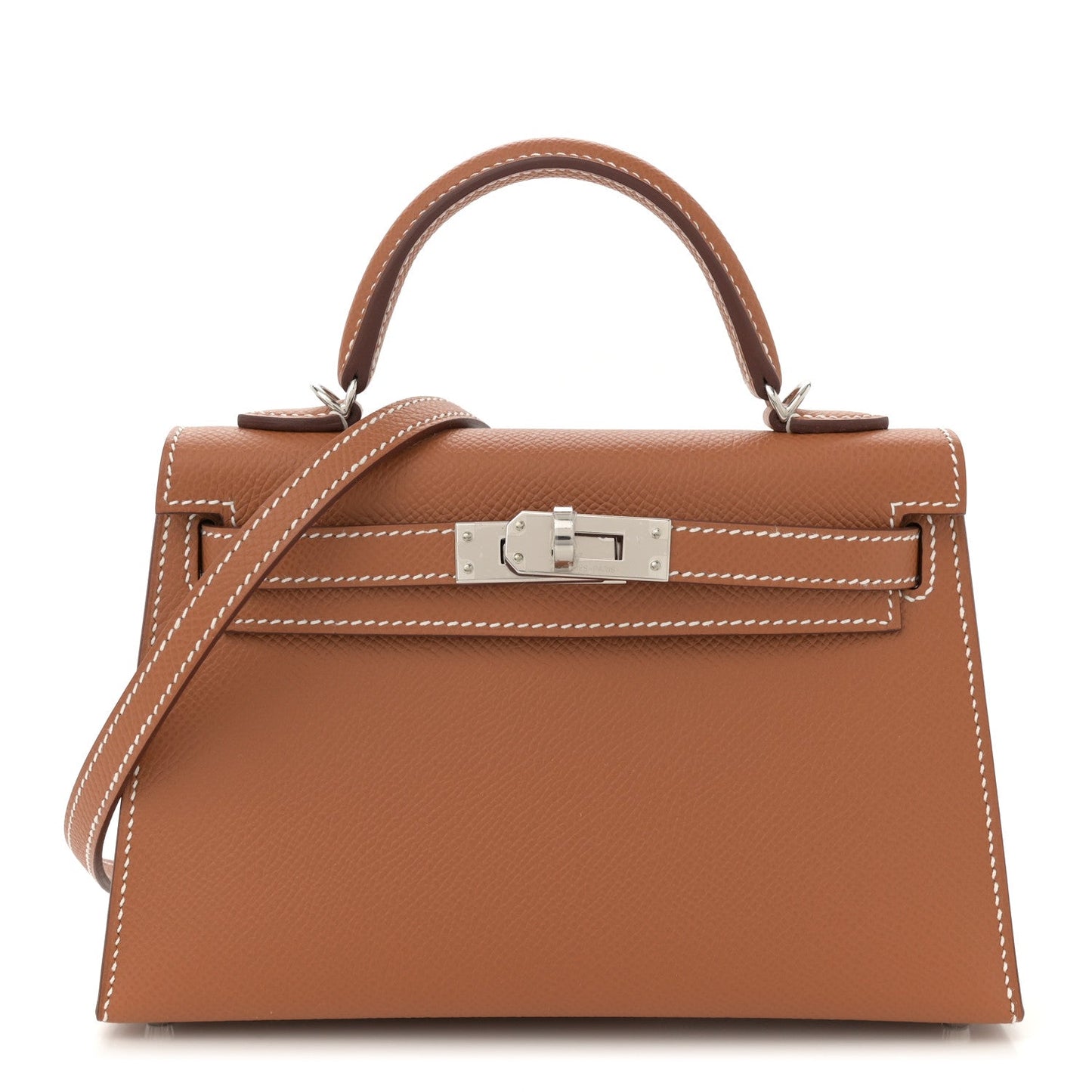 Hermes Epsom Kelly Sellier Handbag Gold Mini Travel Bag 20 Gold 1729636
