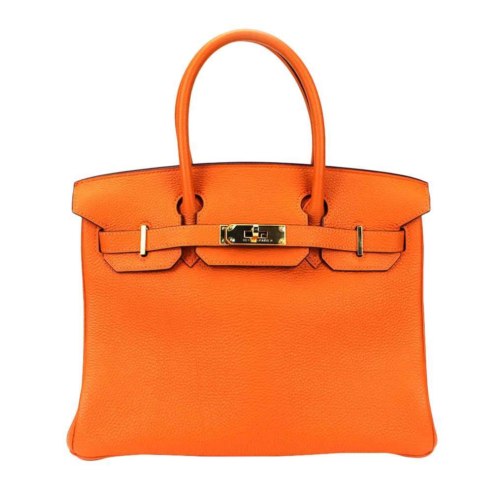 Hermes Birkin Orange Bag Travel Bag