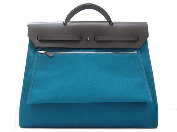 Hermes Luxury Herbag Ladies Coffee Canvas Travel Bag