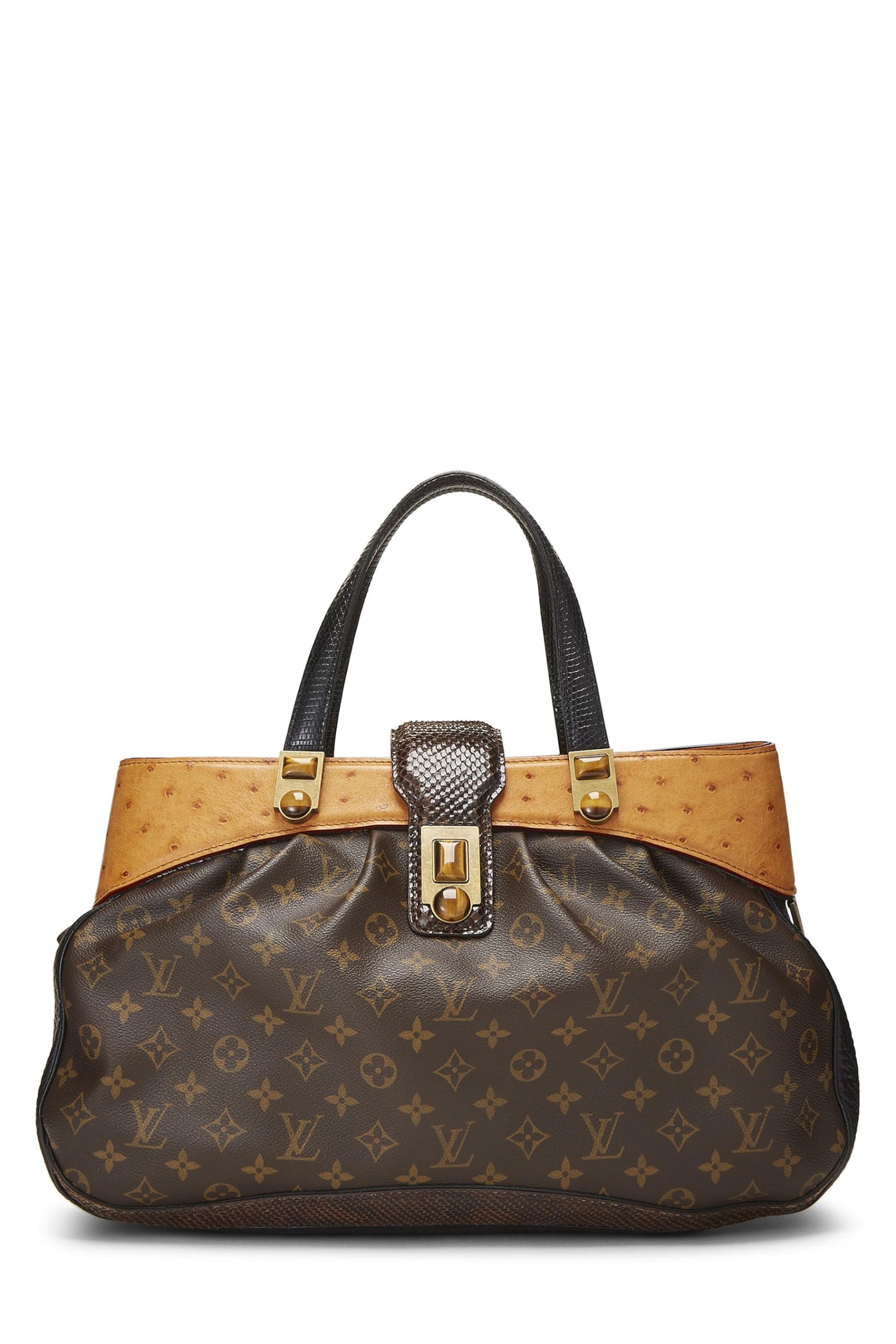 Louis Vuitton,  Monogram Canvas Ostrich Oskar Waltz Bag, Brown