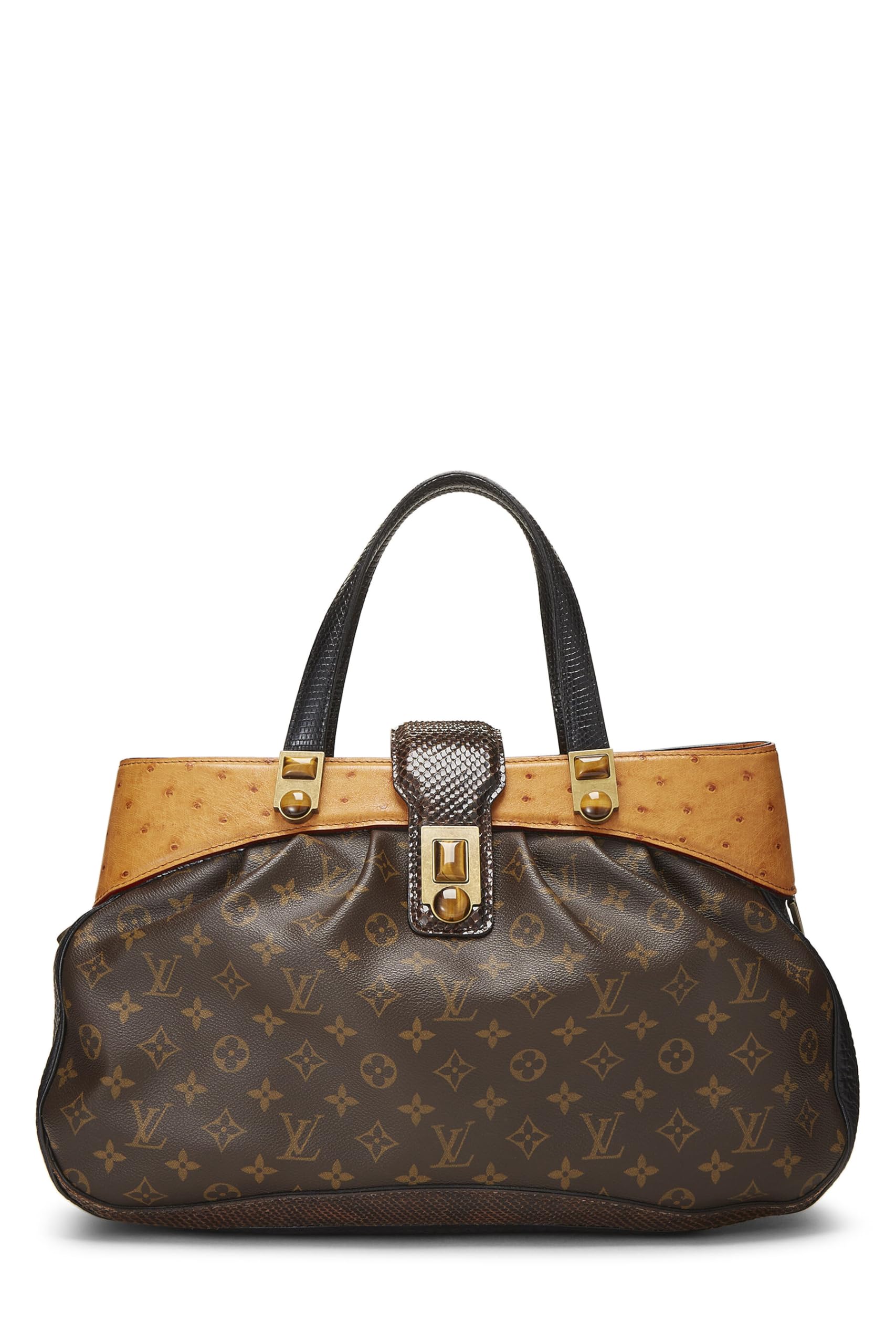Louis Vuitton,  Monogram Canvas Ostrich Oskar Waltz Bag, Brown