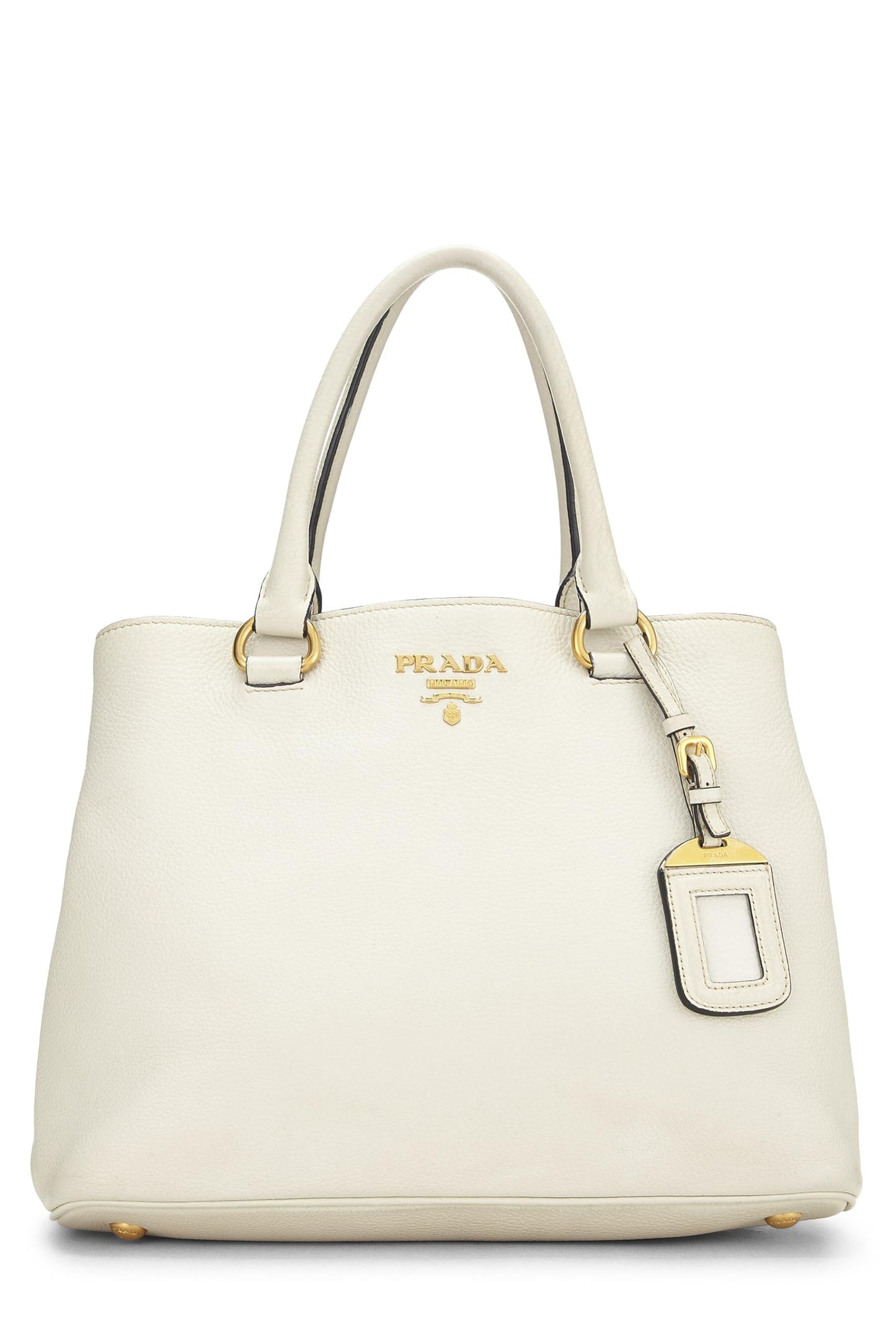 Prada Daino Phenix Convertible Travel Bag Vitello White Small
