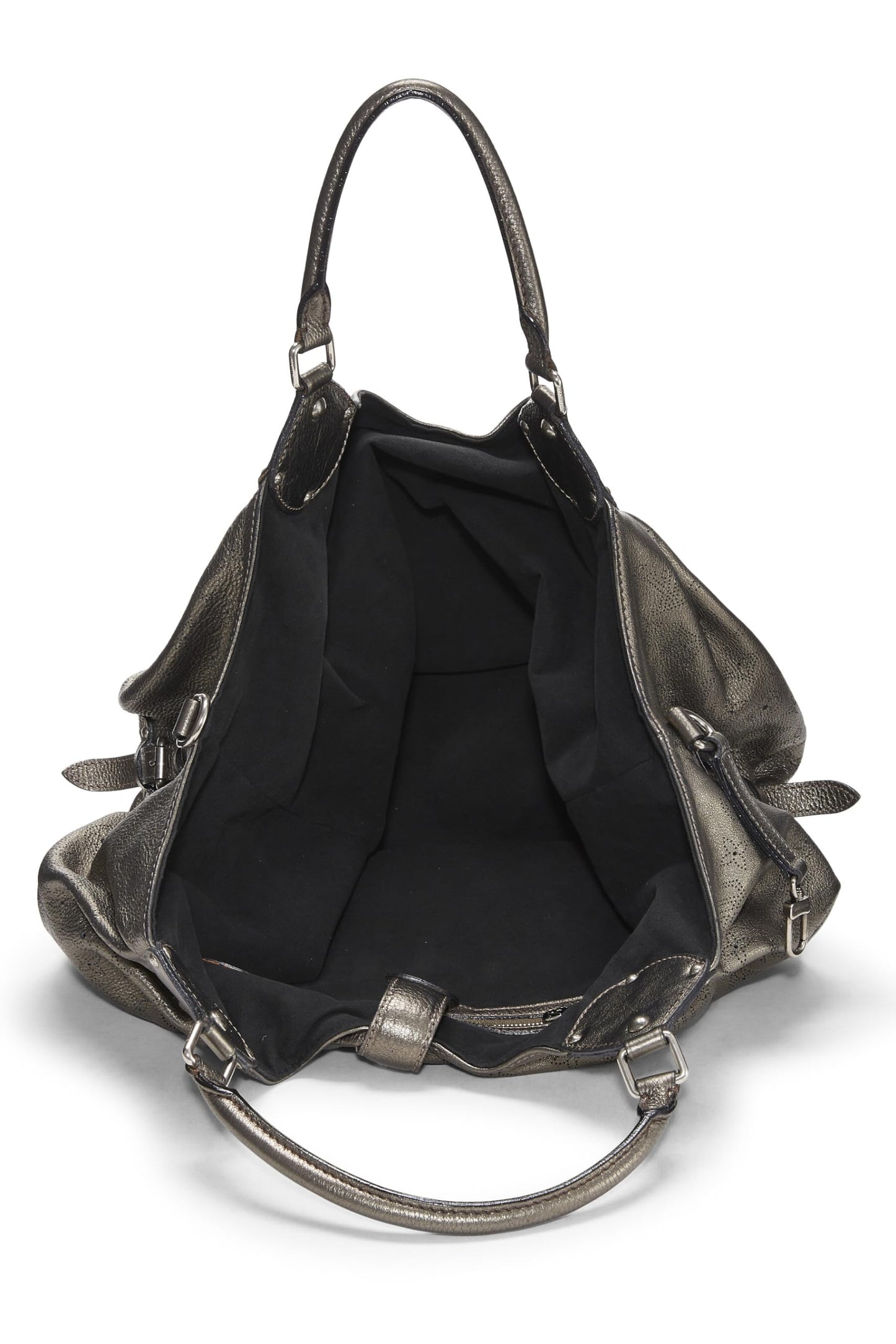Louis Vuitton,  Metallic Silver Monogram Leather Mahina XL, Silver