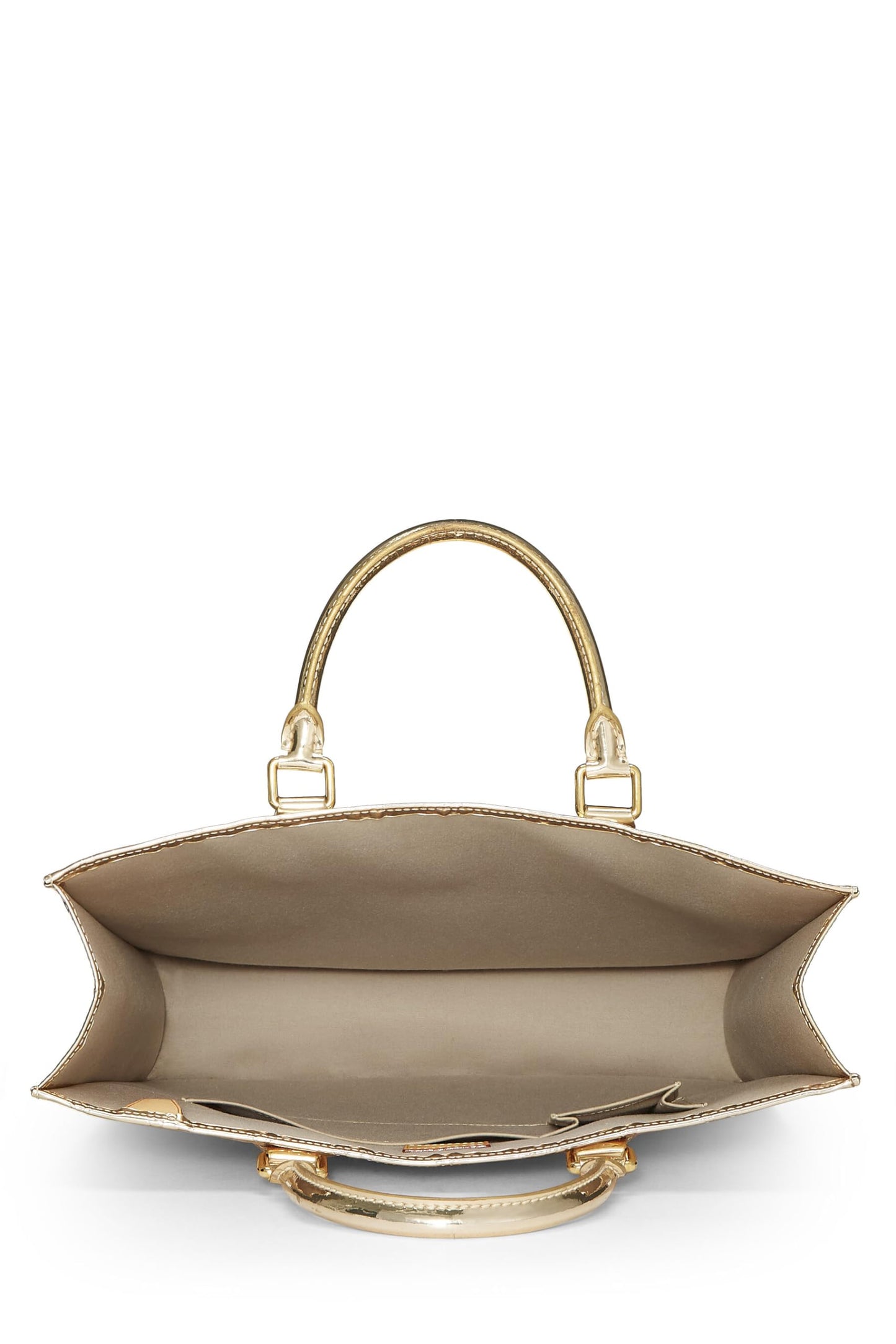 Louis Vuitton,  Gold Monogram Miroir Sac Plat, Gold