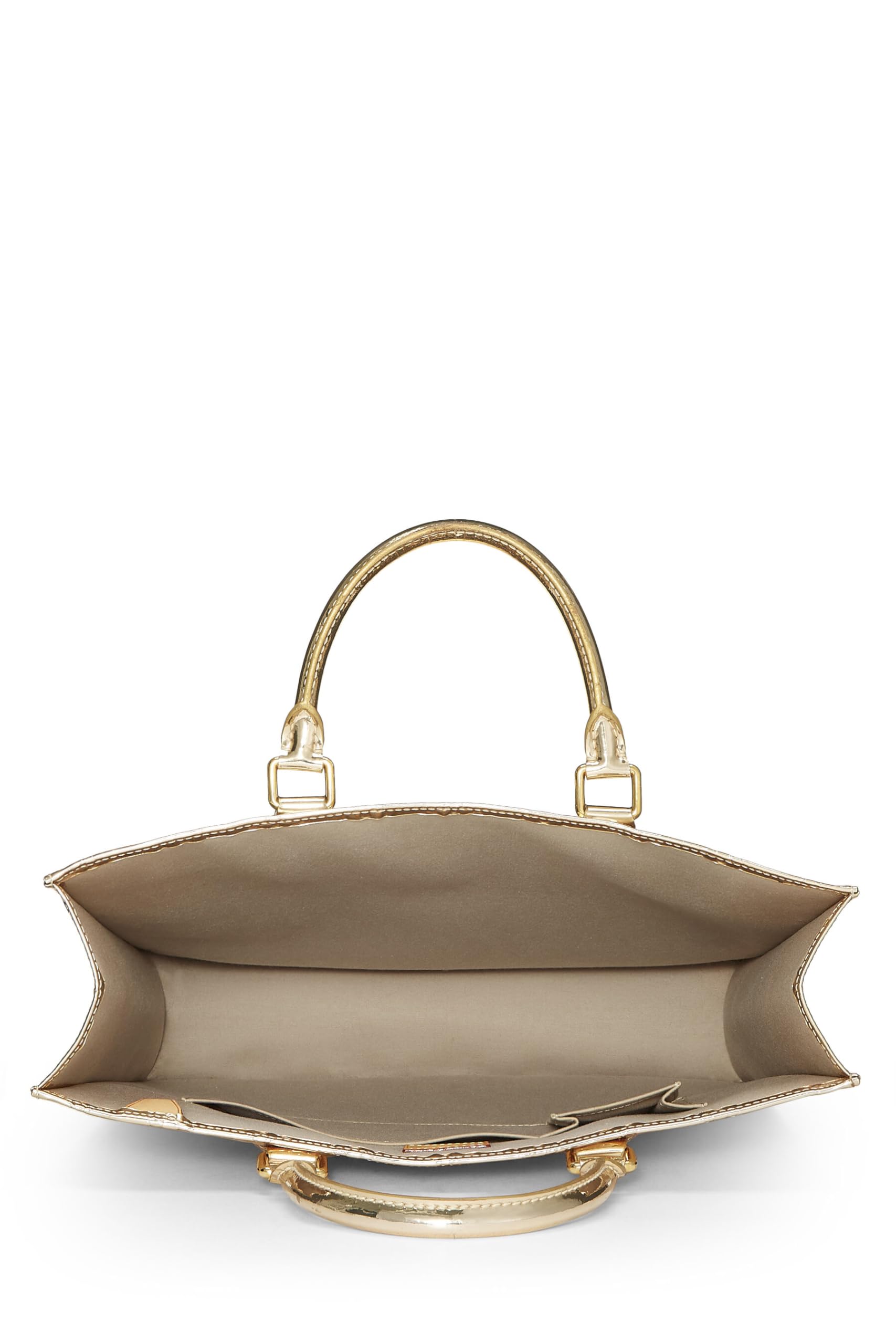 Louis Vuitton,  Gold Monogram Miroir Sac Plat, Gold