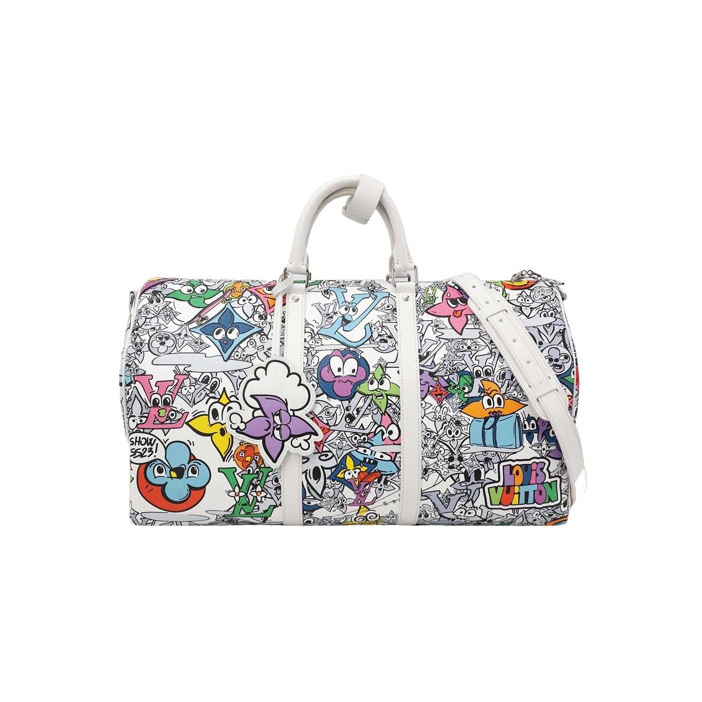 Louis Vuitton Comics Keepall 50 Multi-color White Travel Bag