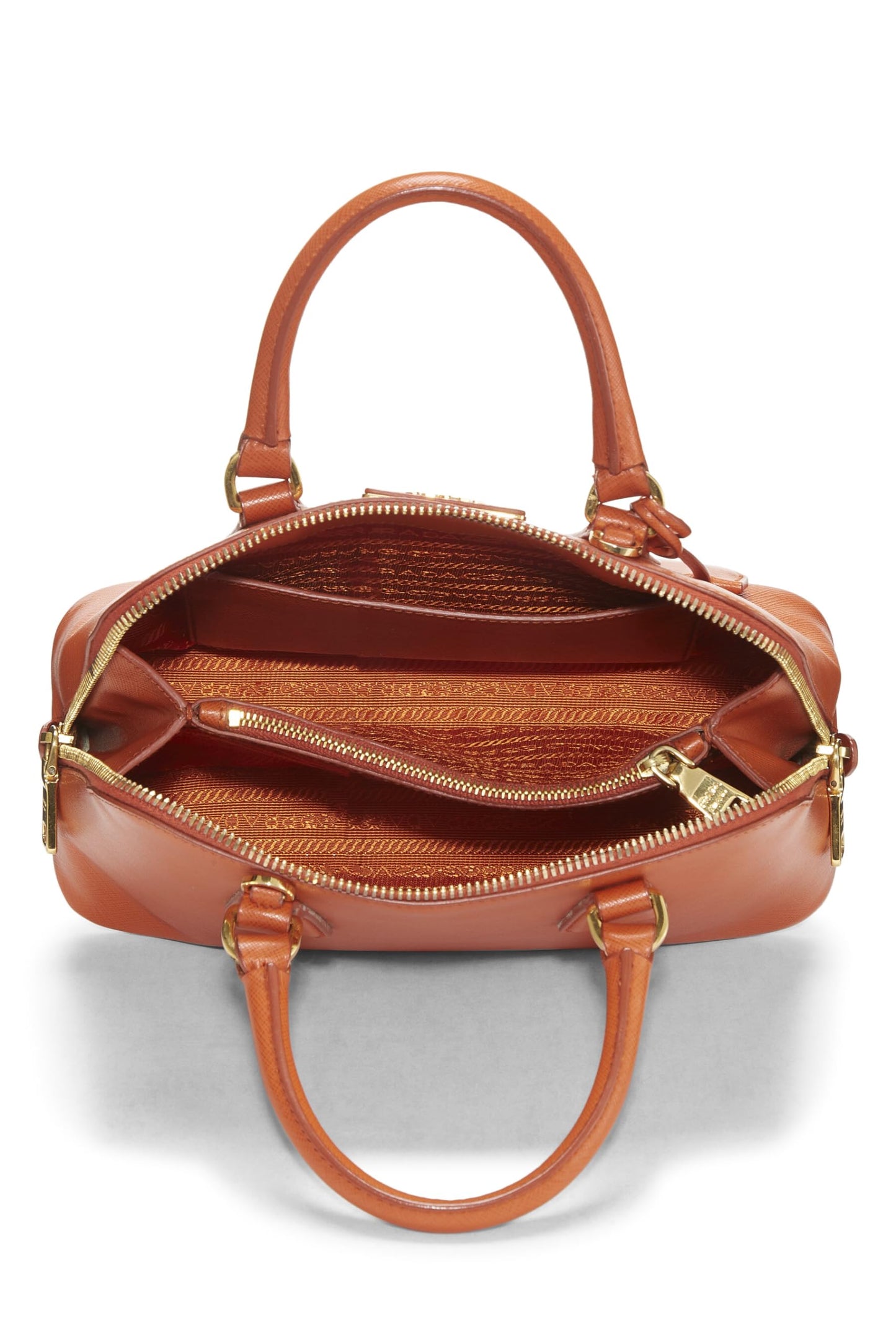 Prada Promenade Luxury Handbag Saffiano Orange Small Travel Bag