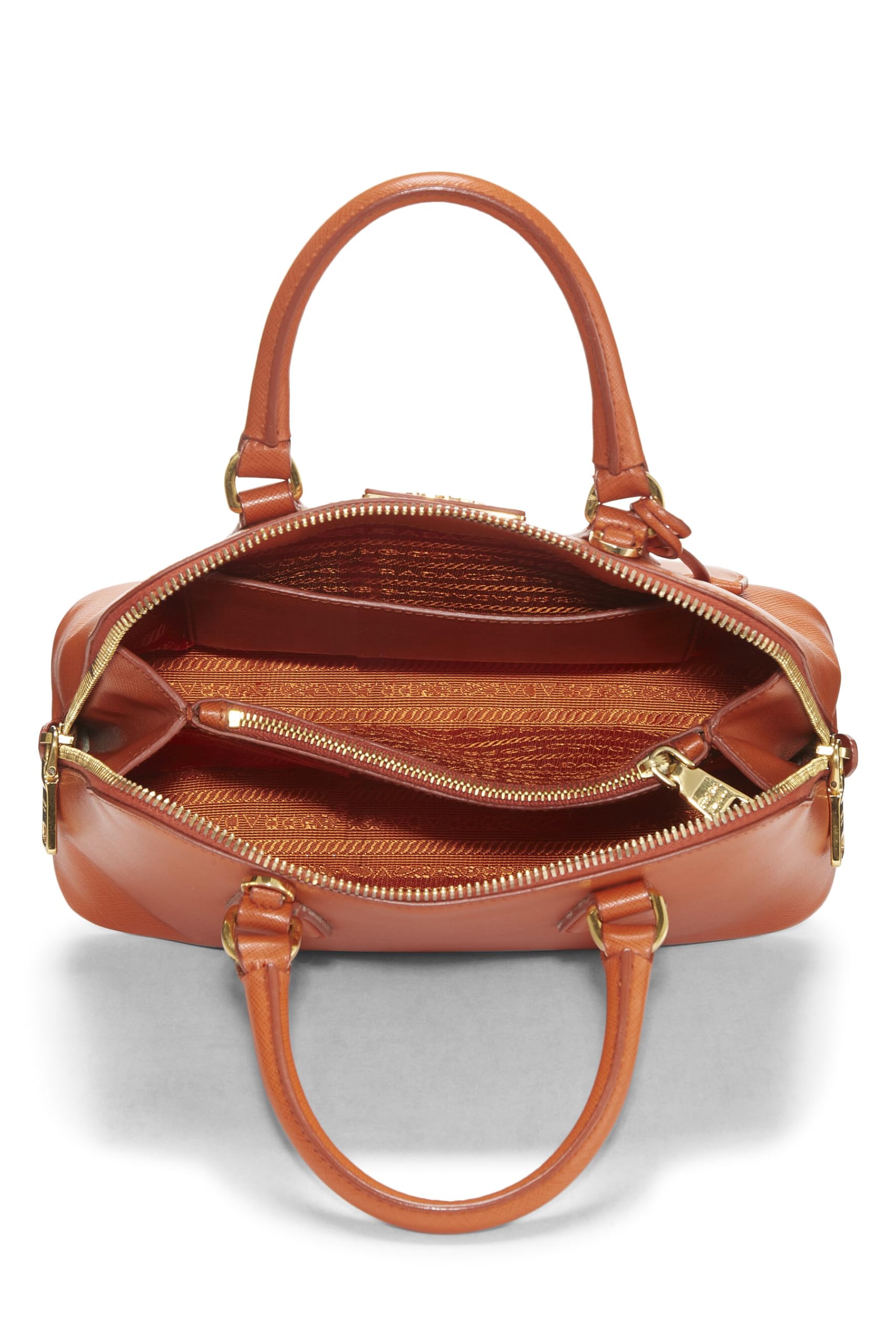 Prada Promenade Luxury Handbag Saffiano Orange Small Travel Bag
