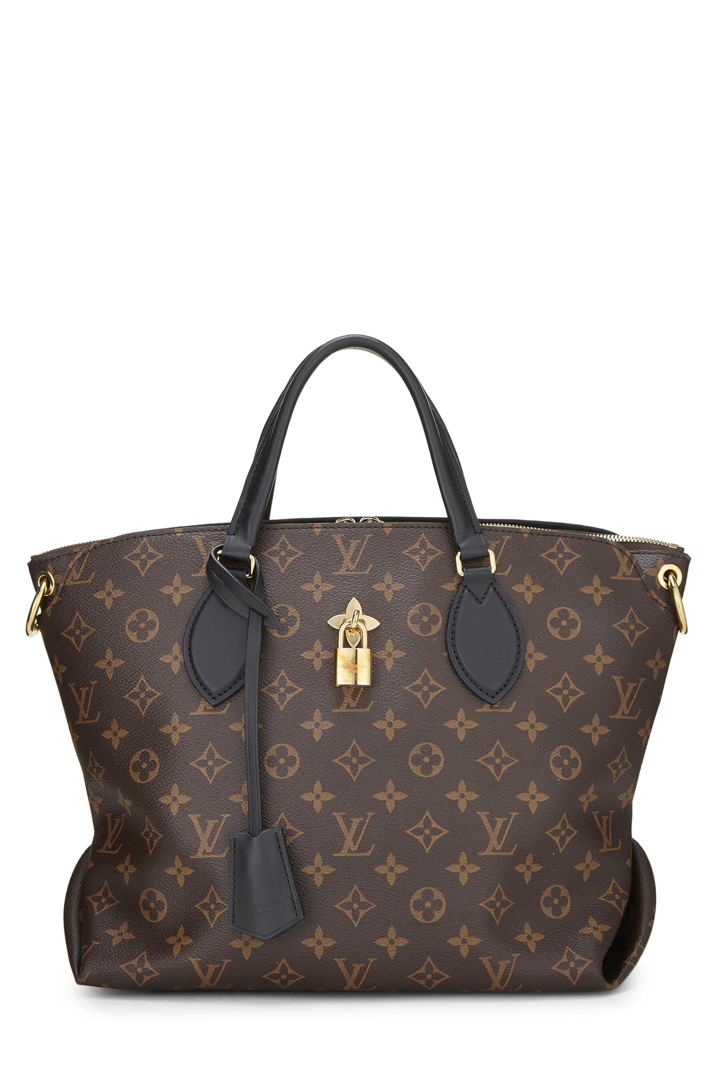 Louis Vuitton,  Black Monogram Flower Zip Tote MM, Black