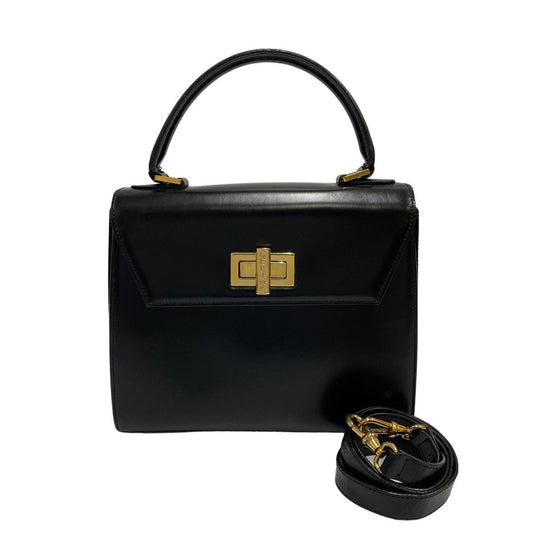 Shoulder Bag Calfskin, Turn Lock Women Leather Black