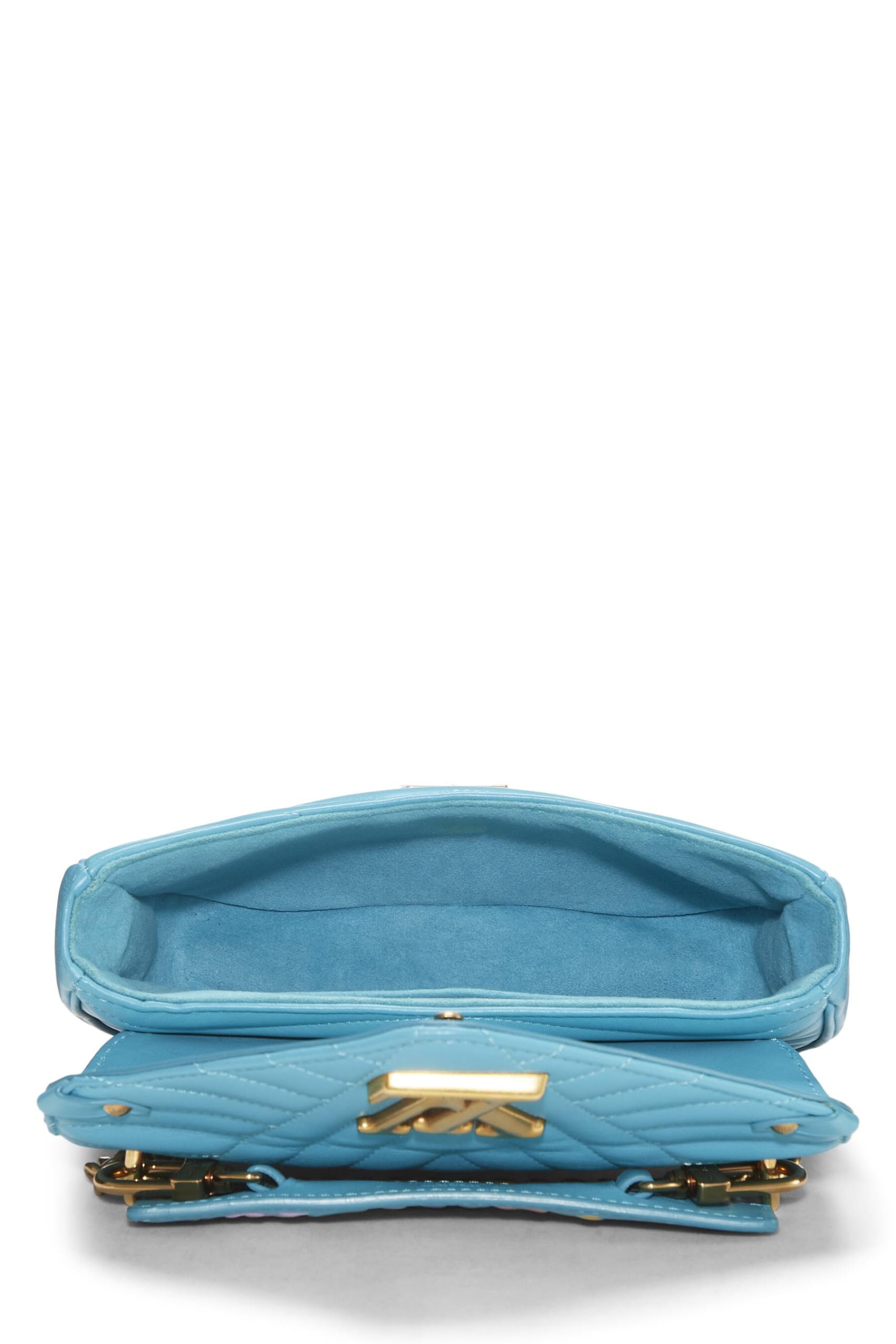 Louis Vuitton,  Blue Calfskin Patches New Wave Shoulder Bag, Blue