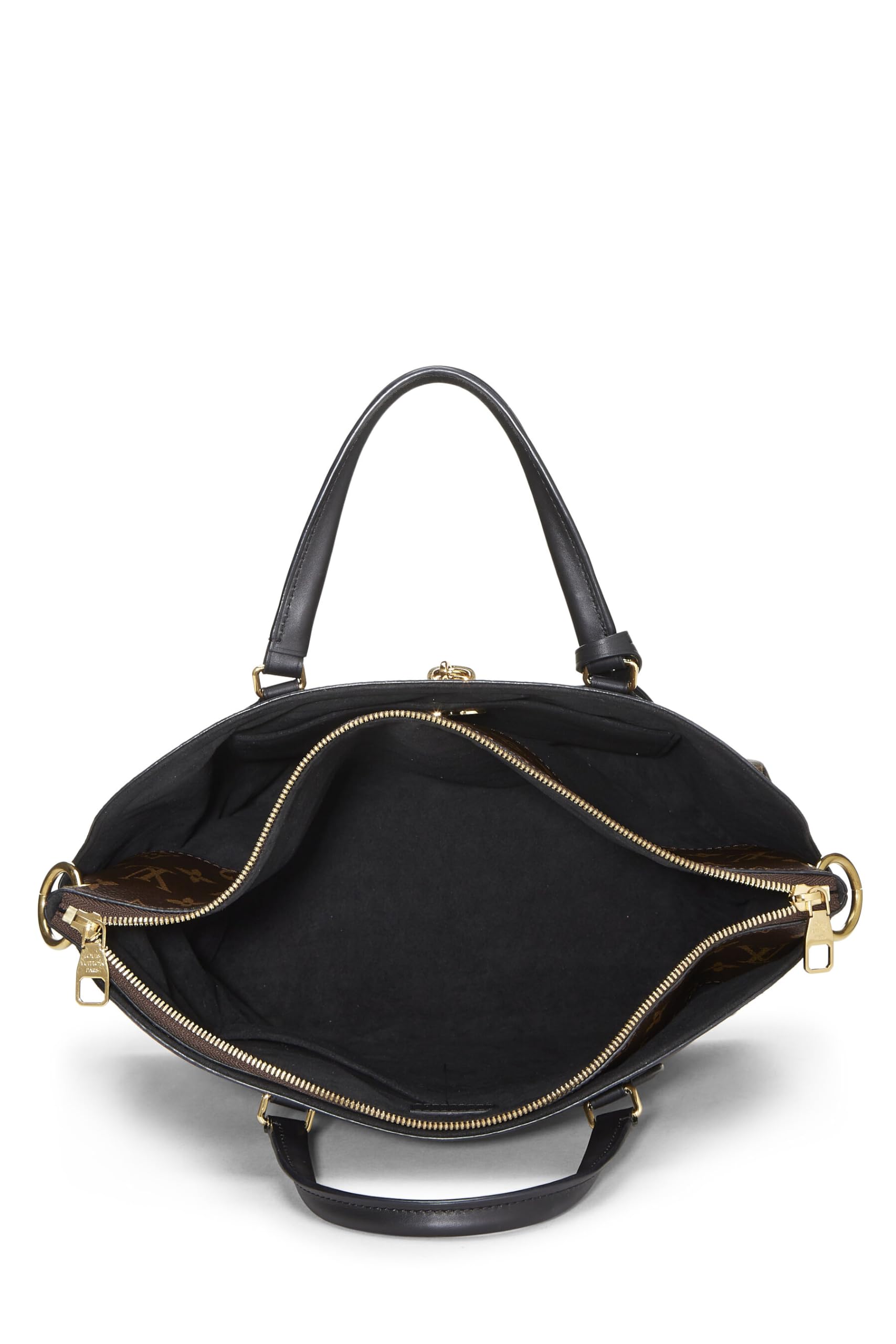 Louis Vuitton,  Black Monogram Flower Zip Tote MM, Black