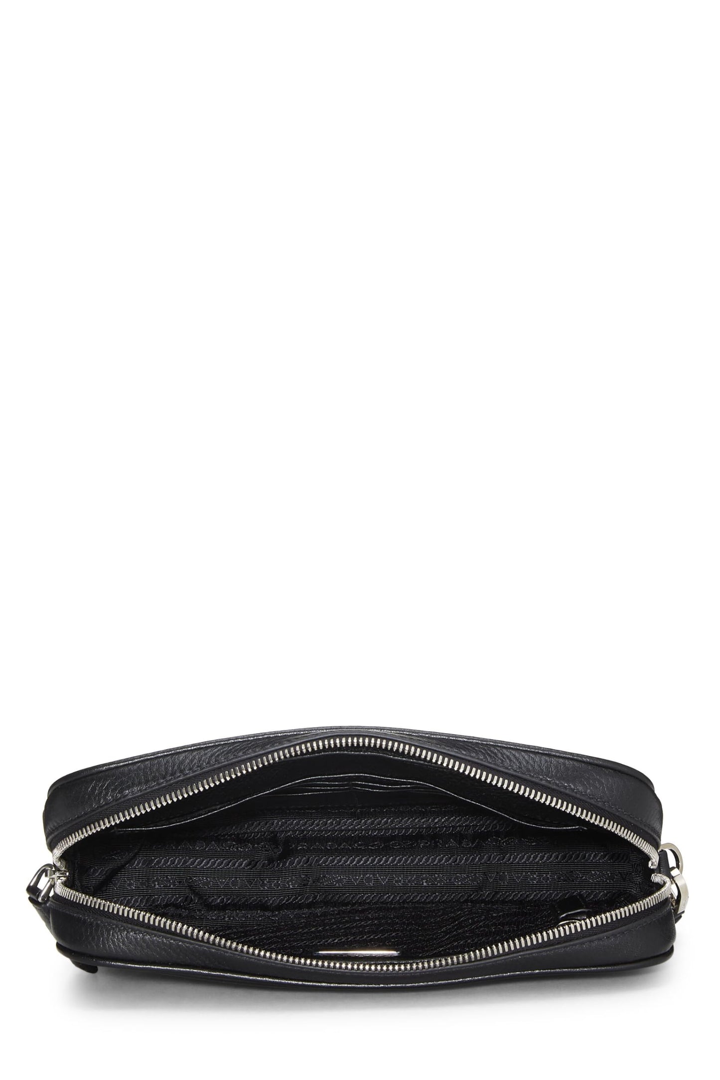 Prada Daino Clutch Leather Vitello Black Clutch Bag