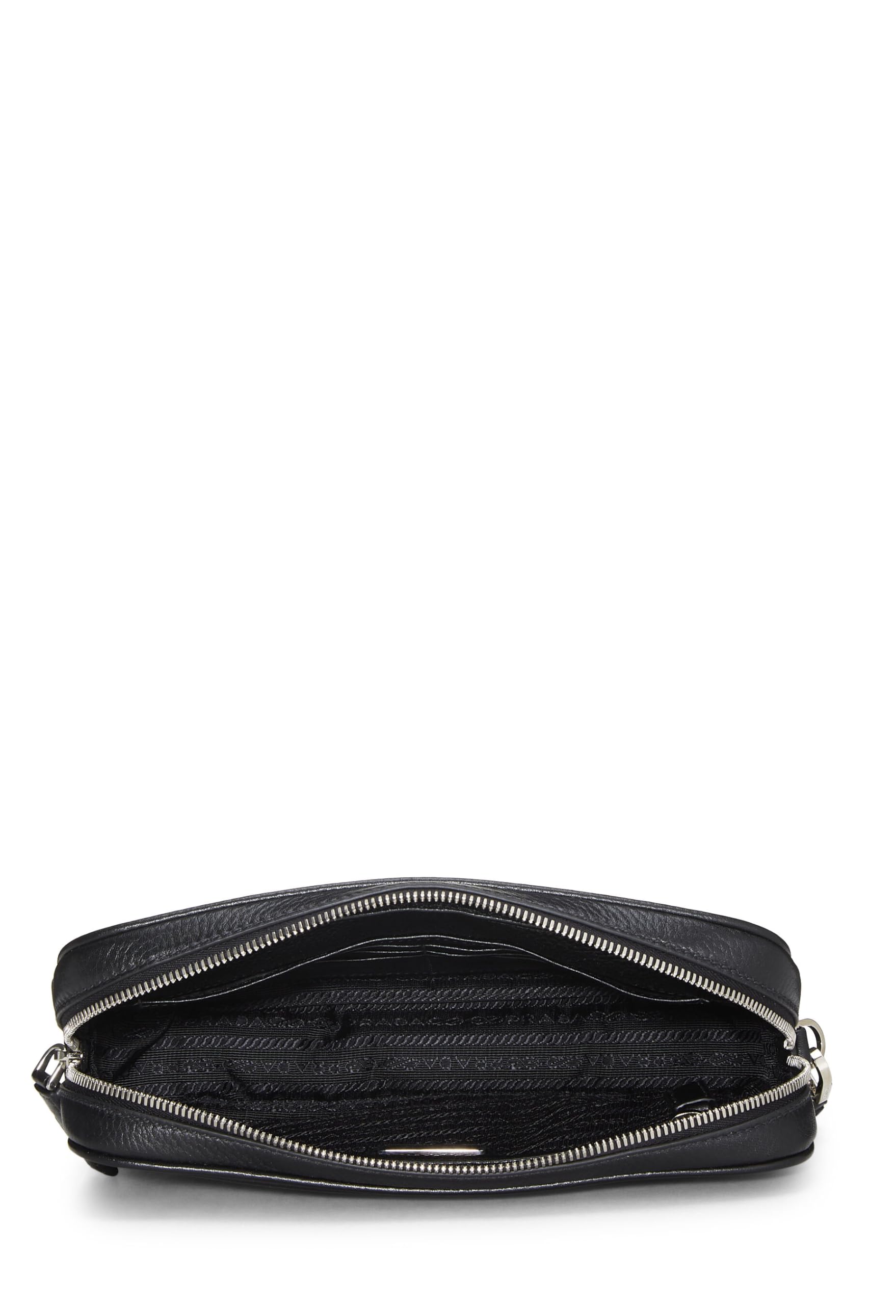 Prada Daino Clutch Leather Vitello Black Clutch Bag
