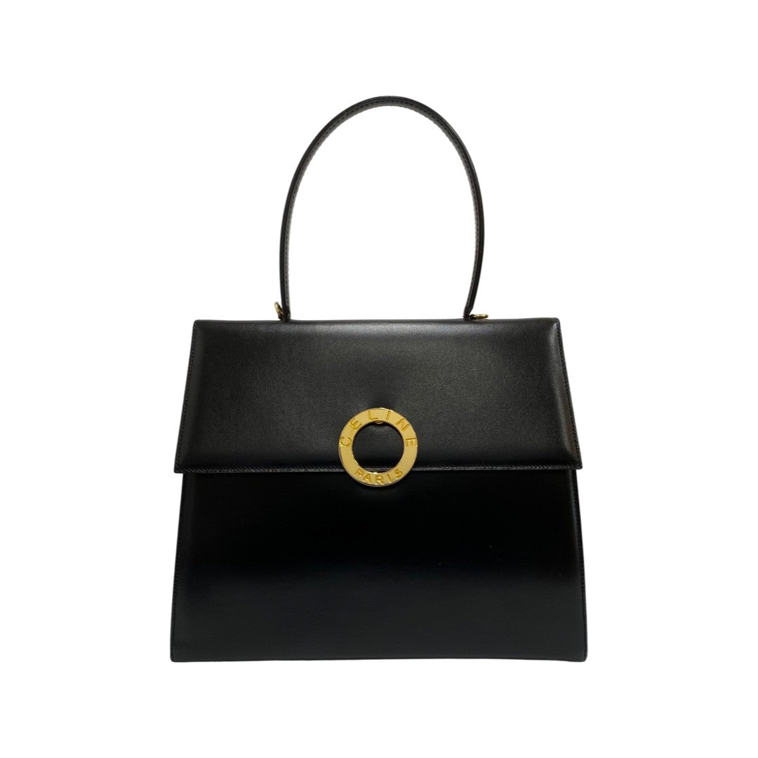 Calfskin, Circle Women Leather Black Travel Bag