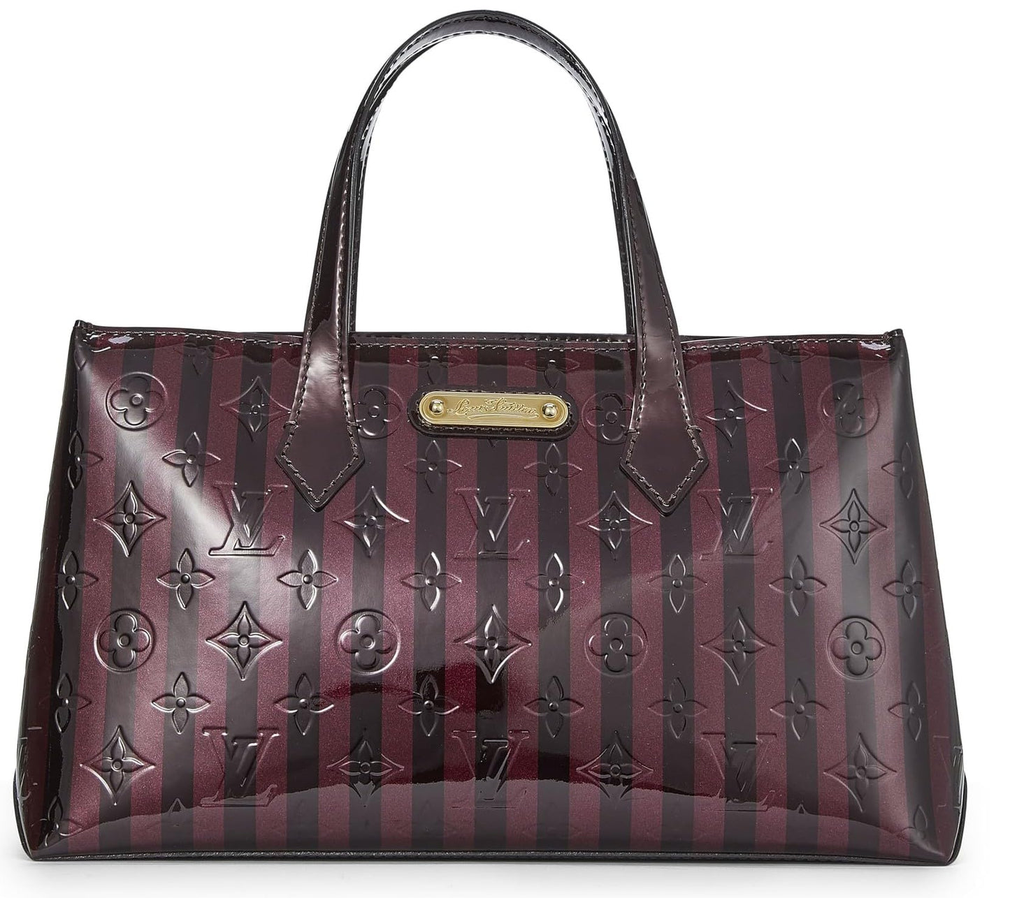 Louis Vuitton,  Purple Monogram Vernis Rayures Wilshire PM, Purple