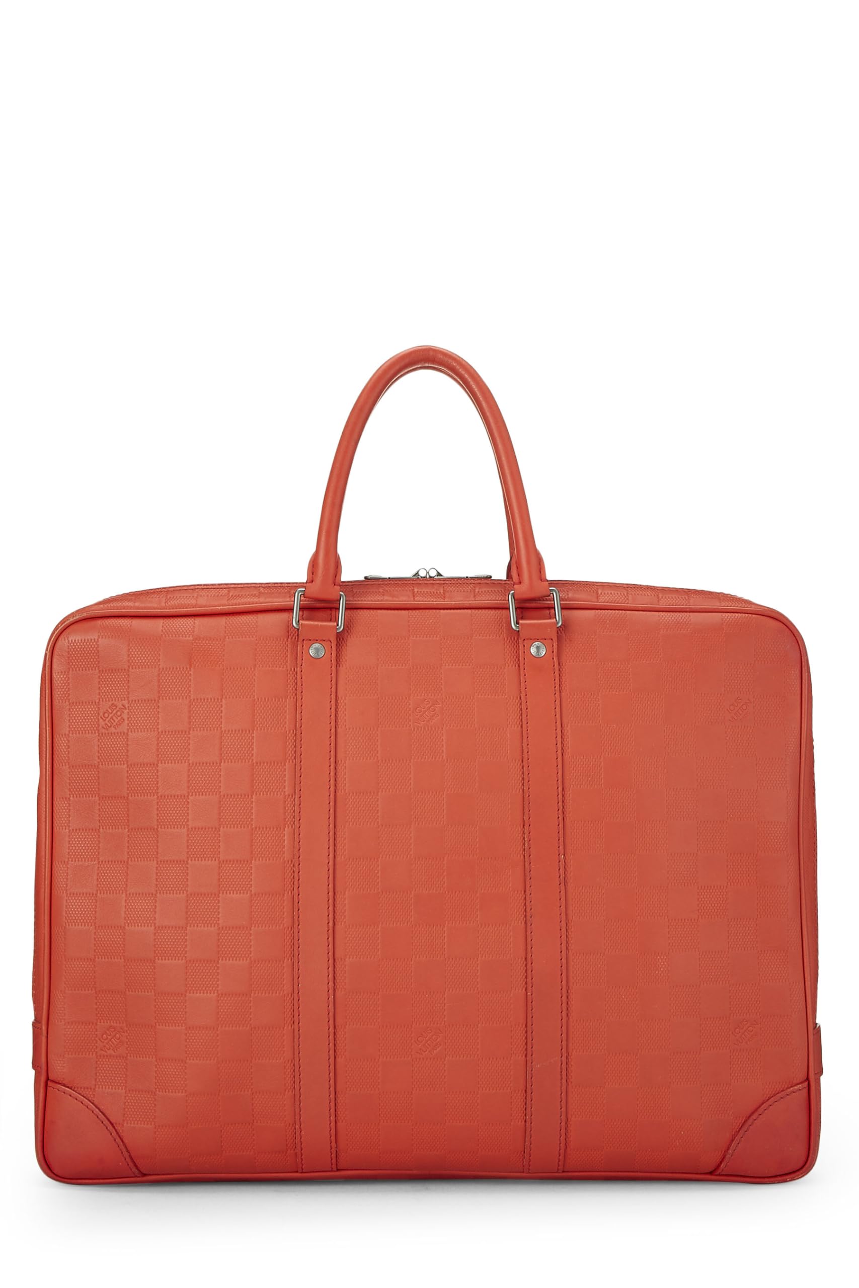 Louis Vuitton,  Orange Damier Infini Porte Documents Voyage, Orange