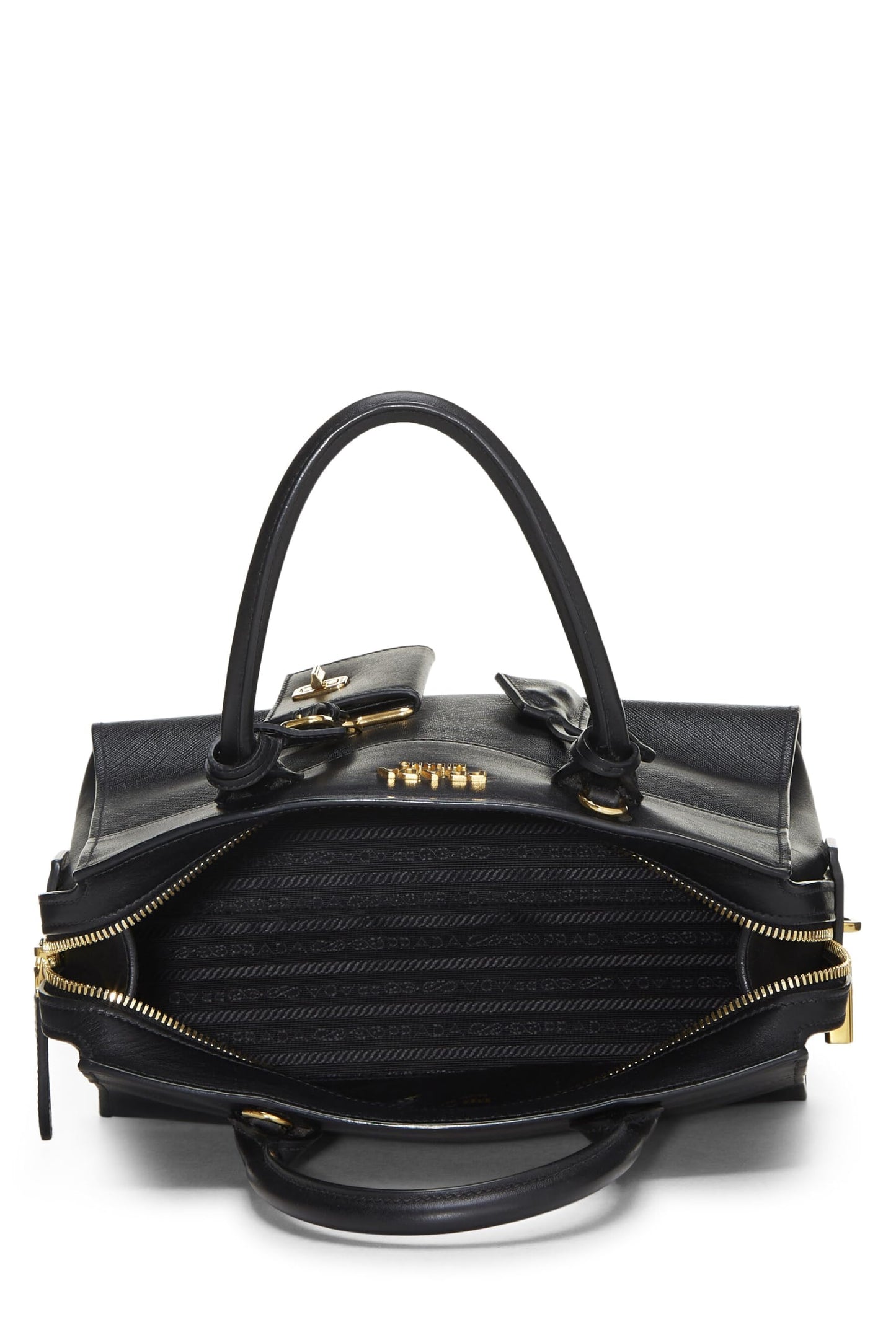 Prada Esplanade Luxury Handbag Saffiano Black Small Travel Bag