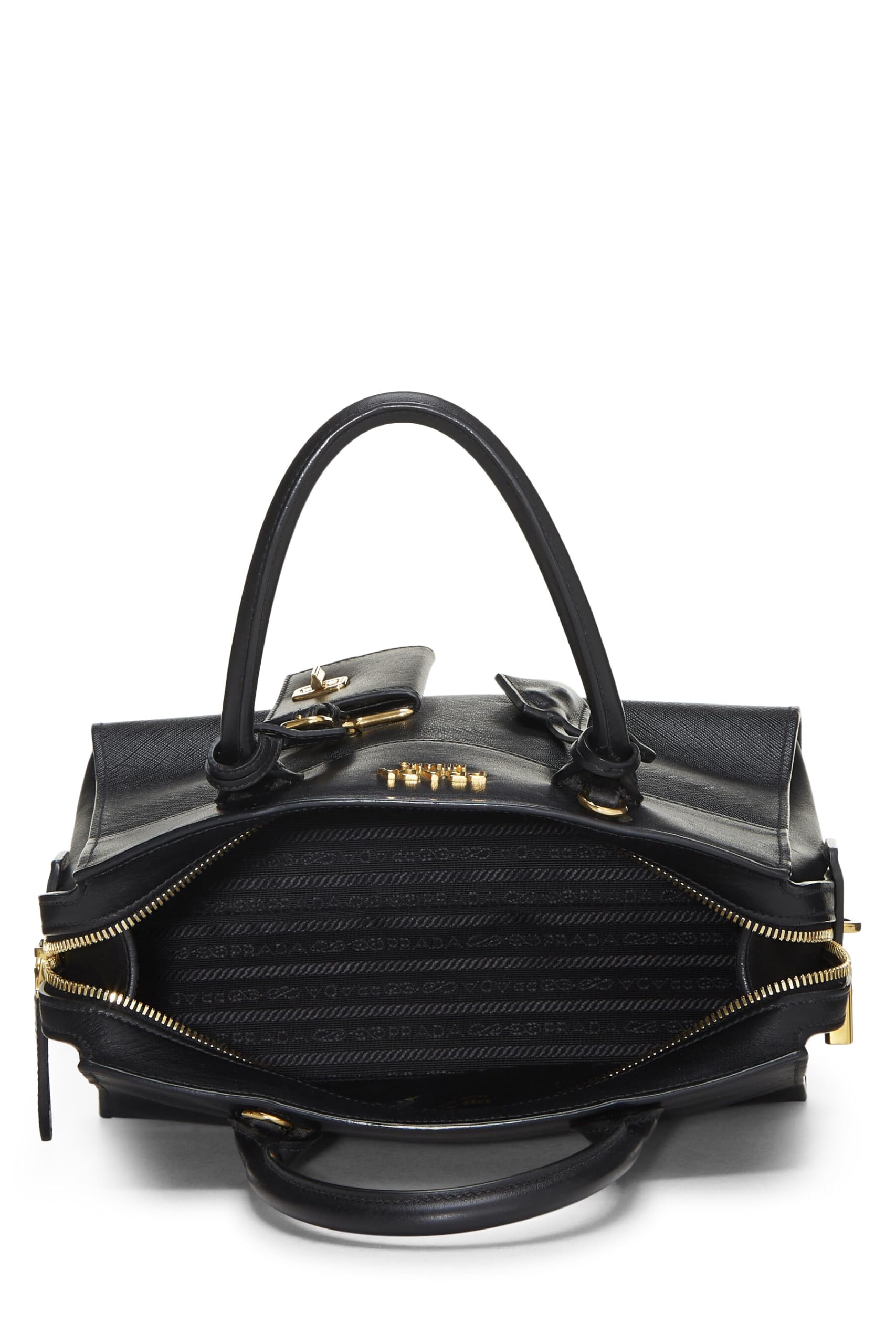 Prada Esplanade Luxury Handbag Saffiano Black Small Travel Bag