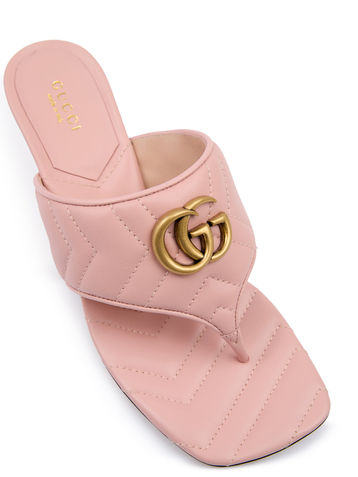 Gucci Mystic Pink Nappa Charlotte Leather Women's Sandals