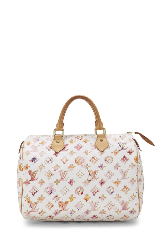 Louis Vuitton,  Richard Prince x Louis Vuitton White Monogram Watercolor Speedy 30, White