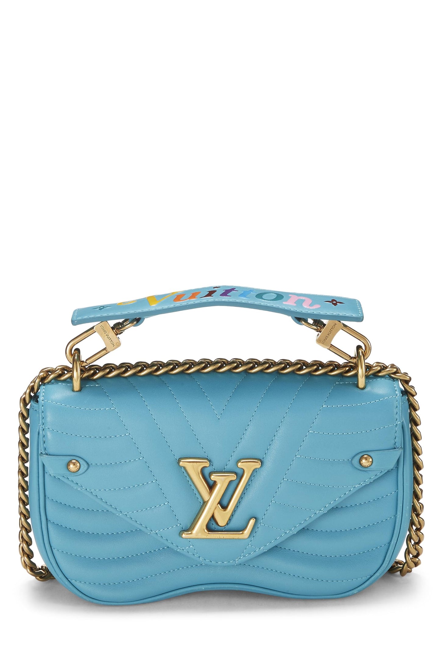 Louis Vuitton,  Blue Calfskin Patches New Wave Shoulder Bag, Blue