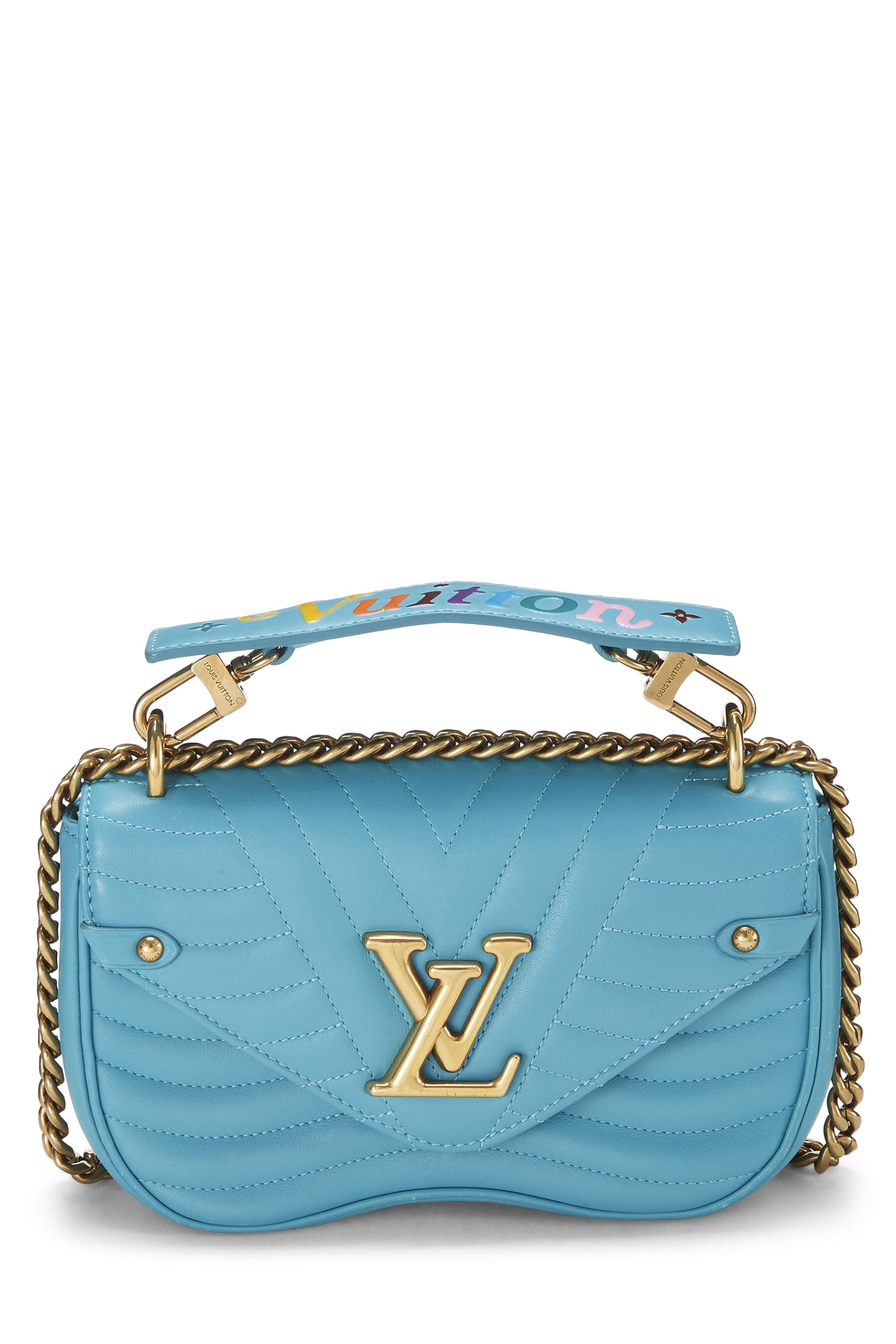 Louis Vuitton,  Blue Calfskin Patches New Wave Shoulder Bag, Blue