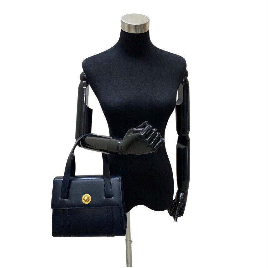 Shoulder Bag Calfskin, Navy Star Ball Women Leather
