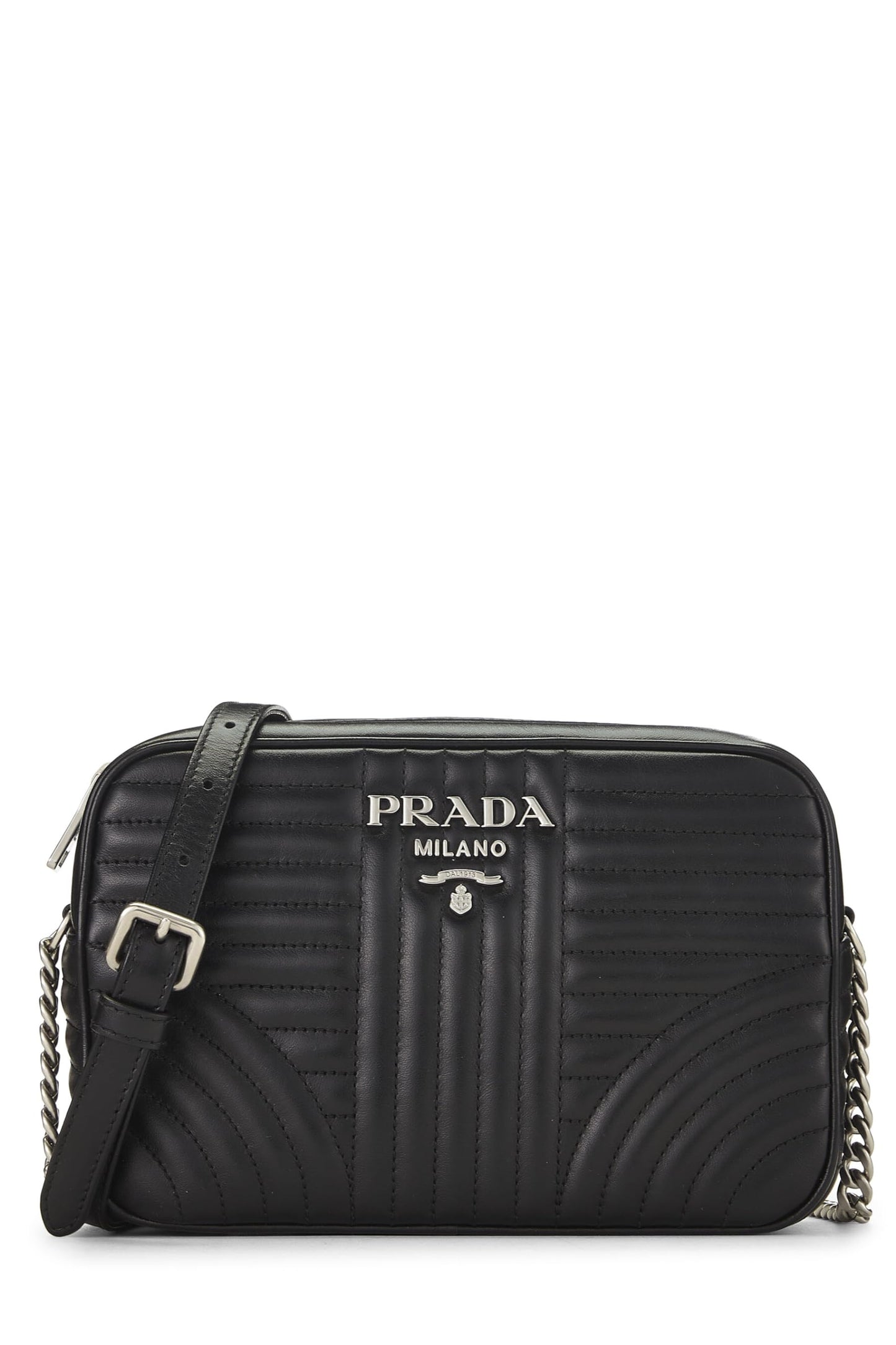 Prada Calfskin Diagramme Camera Bag Black Medium Crossbody Bag Bag Medium Black