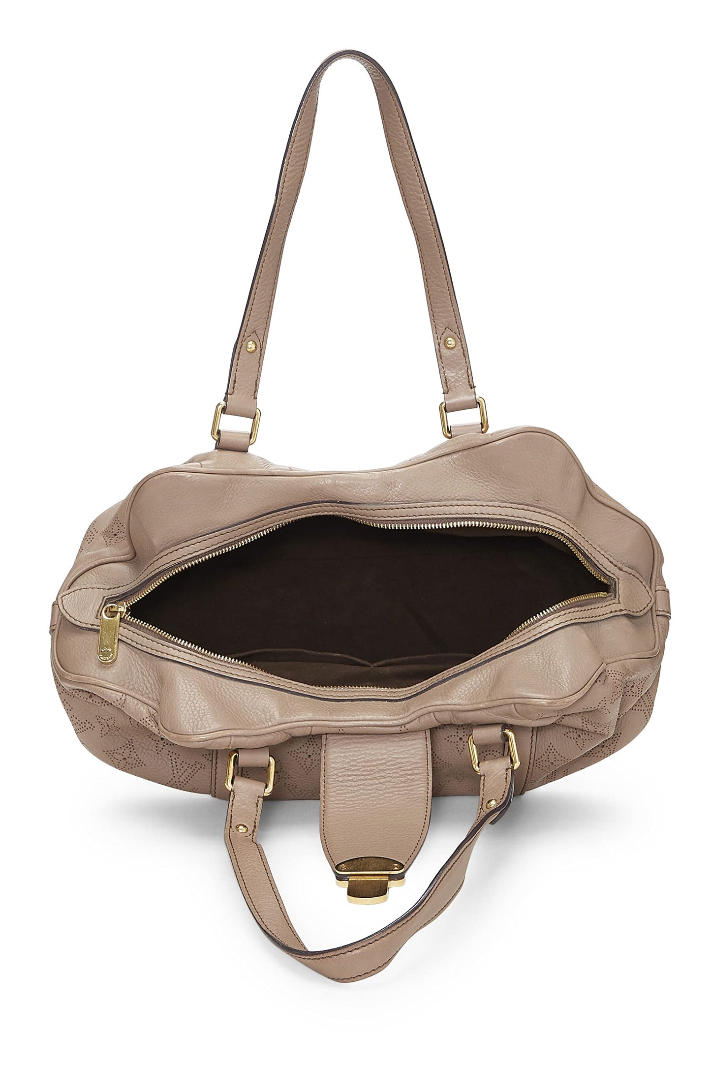 Louis Vuitton,  Gris Pearl Monogram Mahina Leather Lunar PM , Beige