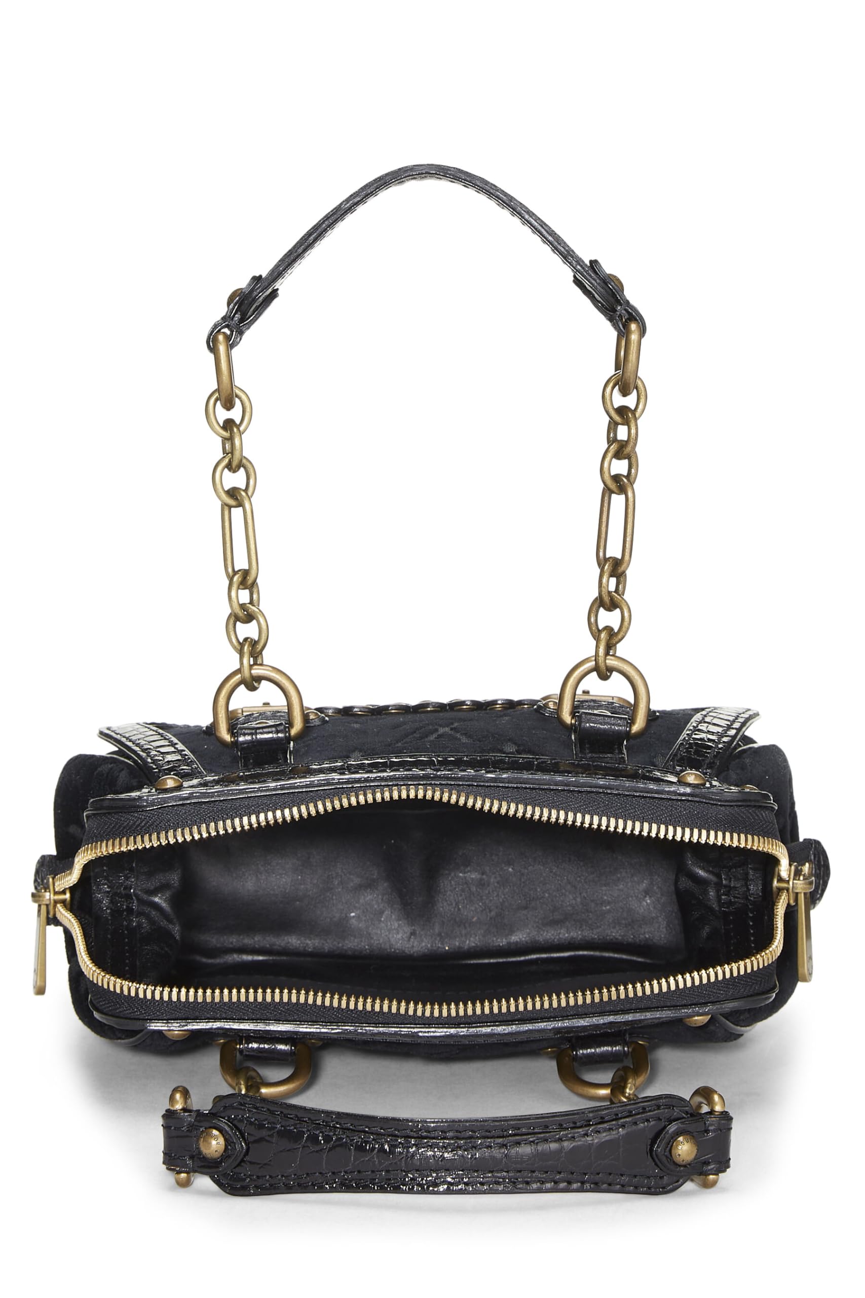 Louis Vuitton,  Black Monogram Velour Gracie PM, Black