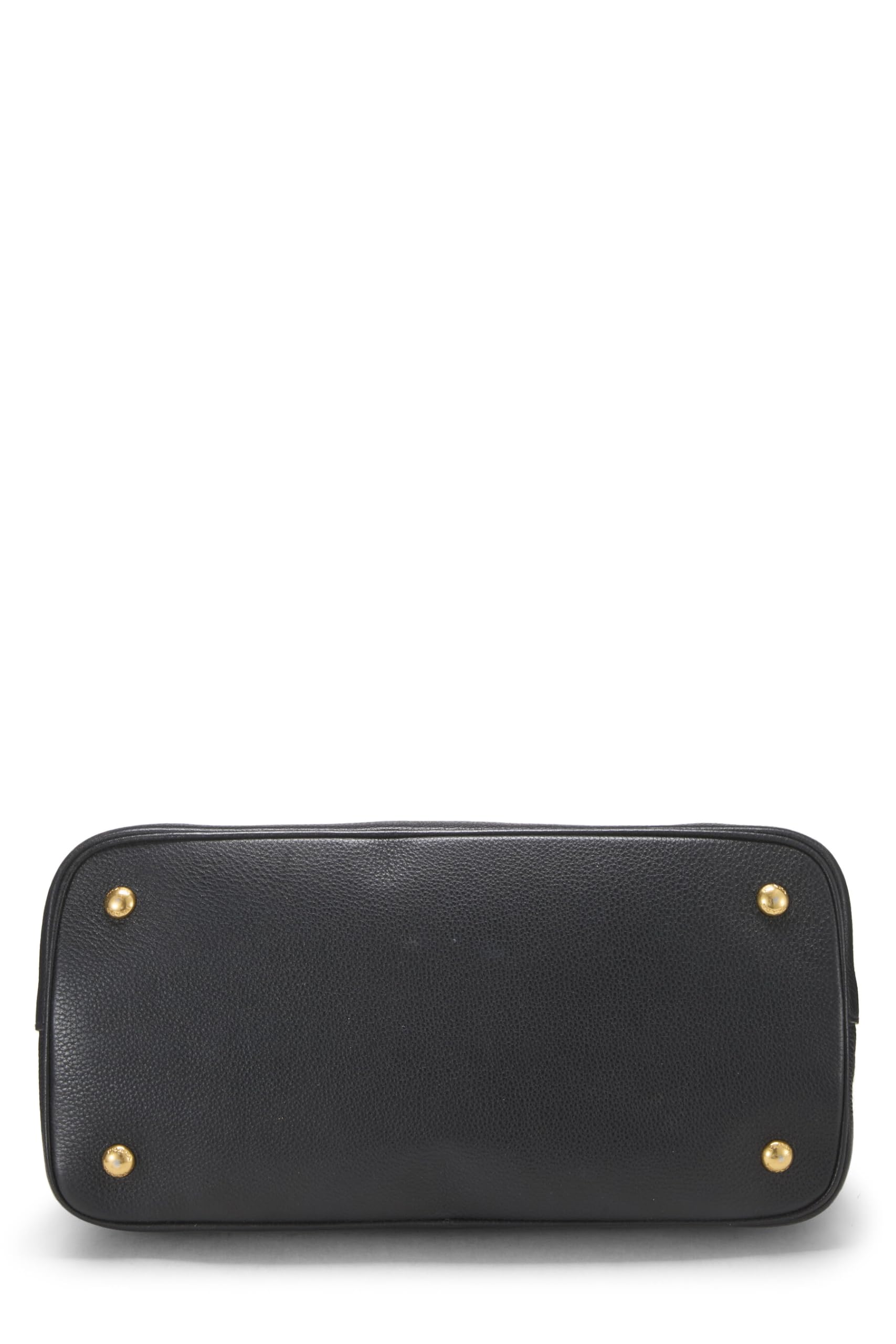 Prada Daino Double Snap Tote Vitello Black Medium Tote Bag
