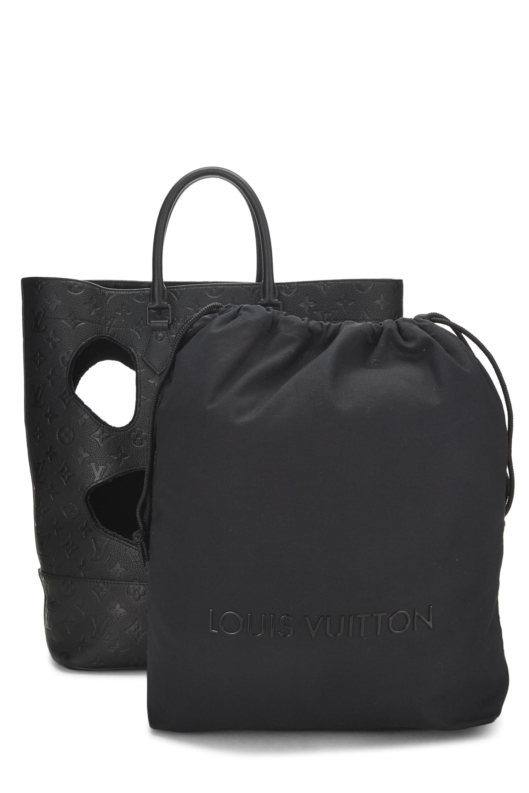 Louis Vuitton,  COMME DES GARÇONS x Louis Vuitton Black Monogram Empreinte Bag with Holes, Black