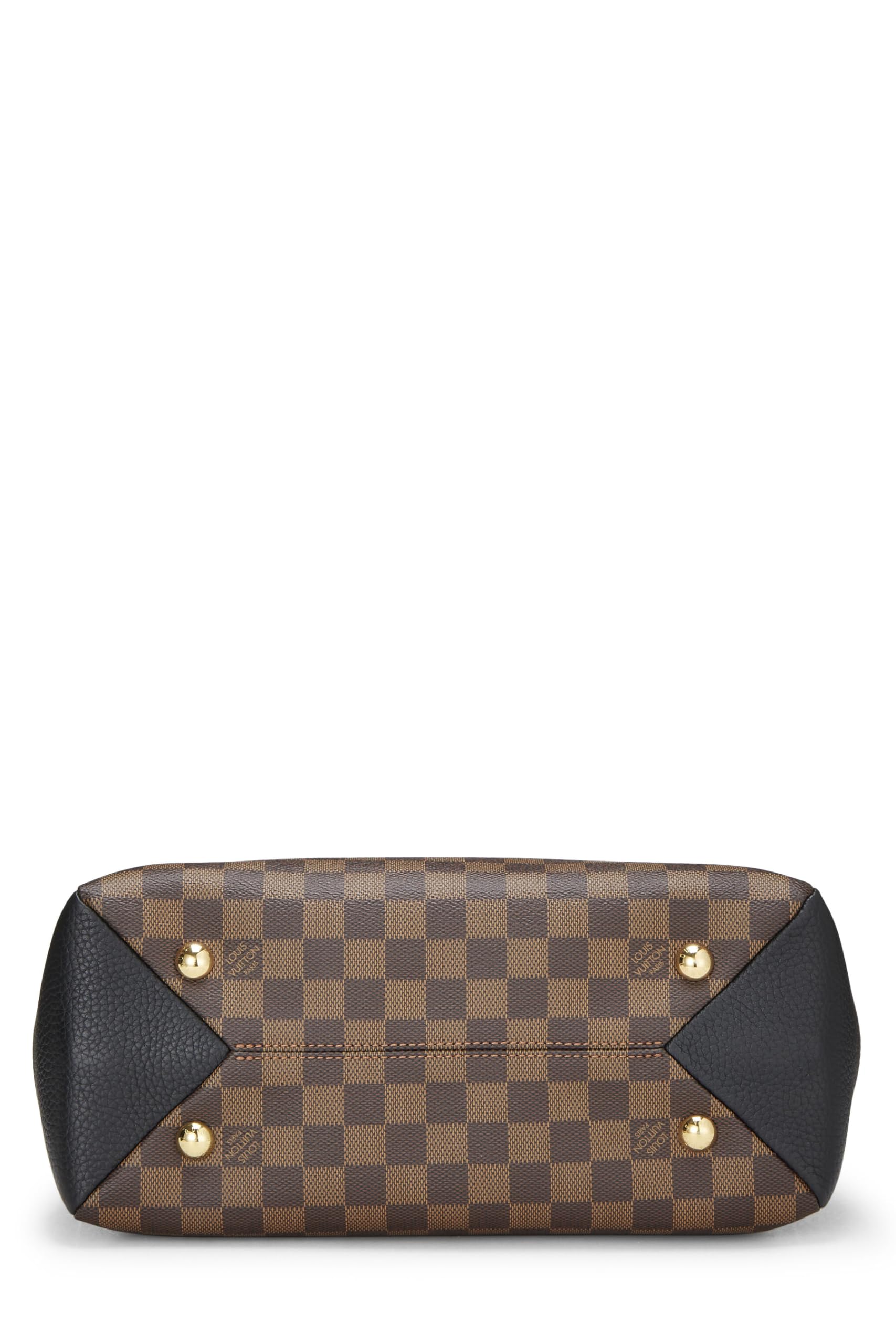 Louis Vuitton,  Damier Ebene Canvas & Cream Leather Brittany, Black