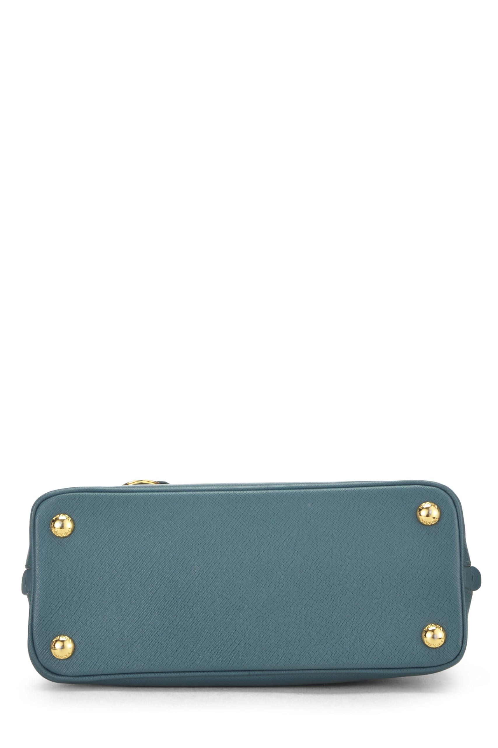 Prada Promenade Luxury Handbag Leather Saffiano Blue Travel Bag