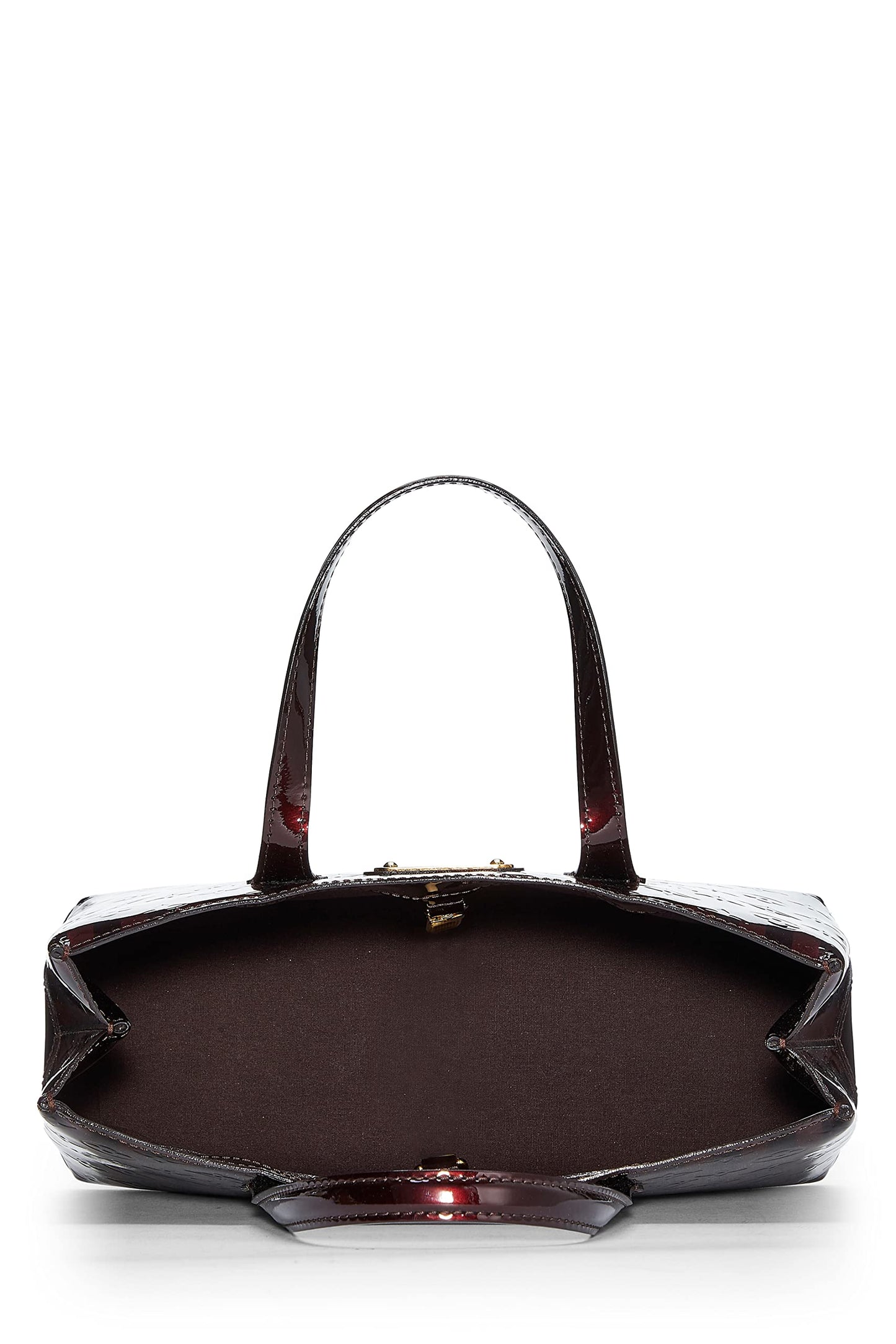 Louis Vuitton,  Griotte & Amarante Monogram Vernis Rayures Wilshire PM, Purple