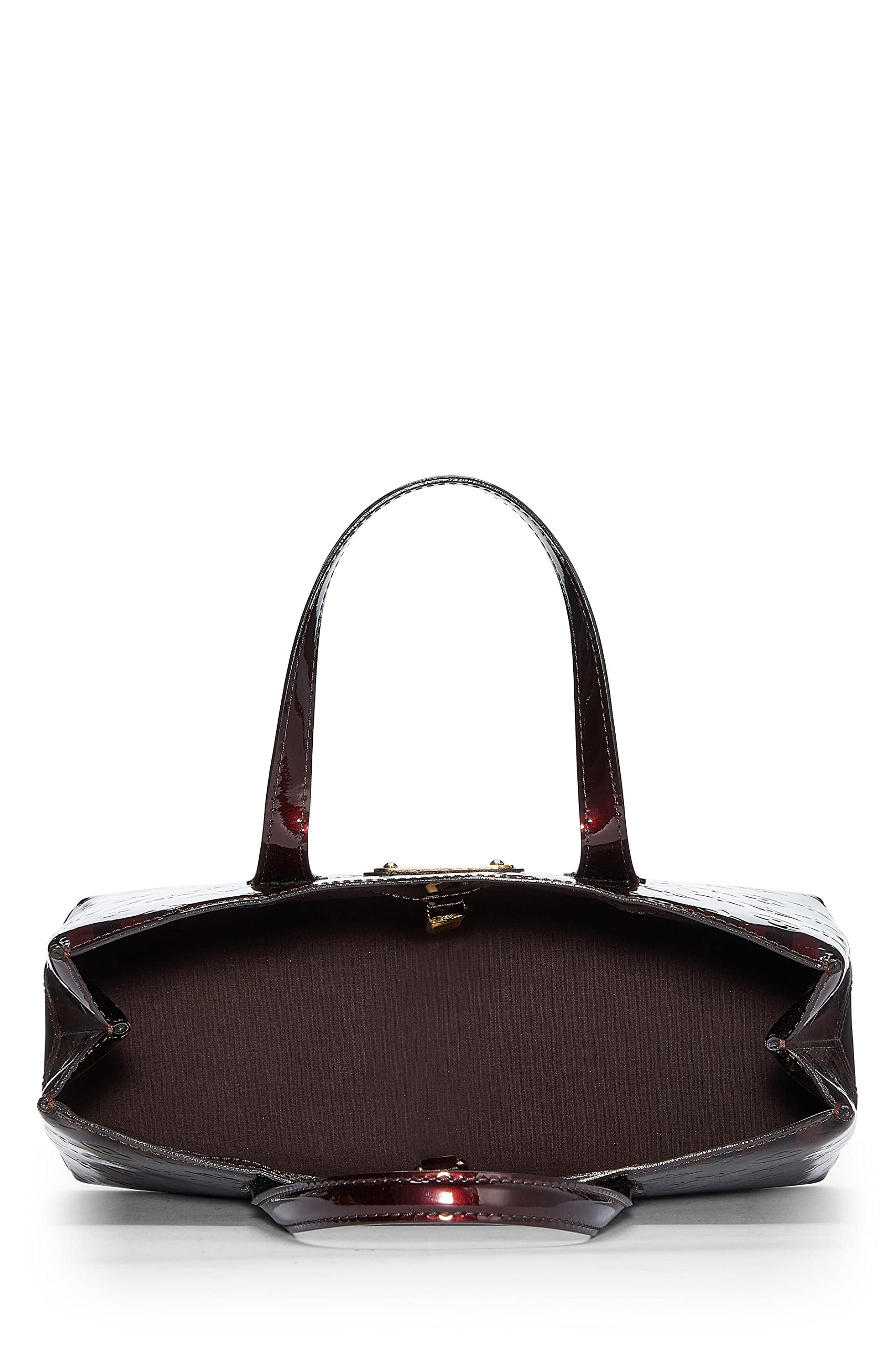 Louis Vuitton,  Griotte & Amarante Monogram Vernis Rayures Wilshire PM, Purple