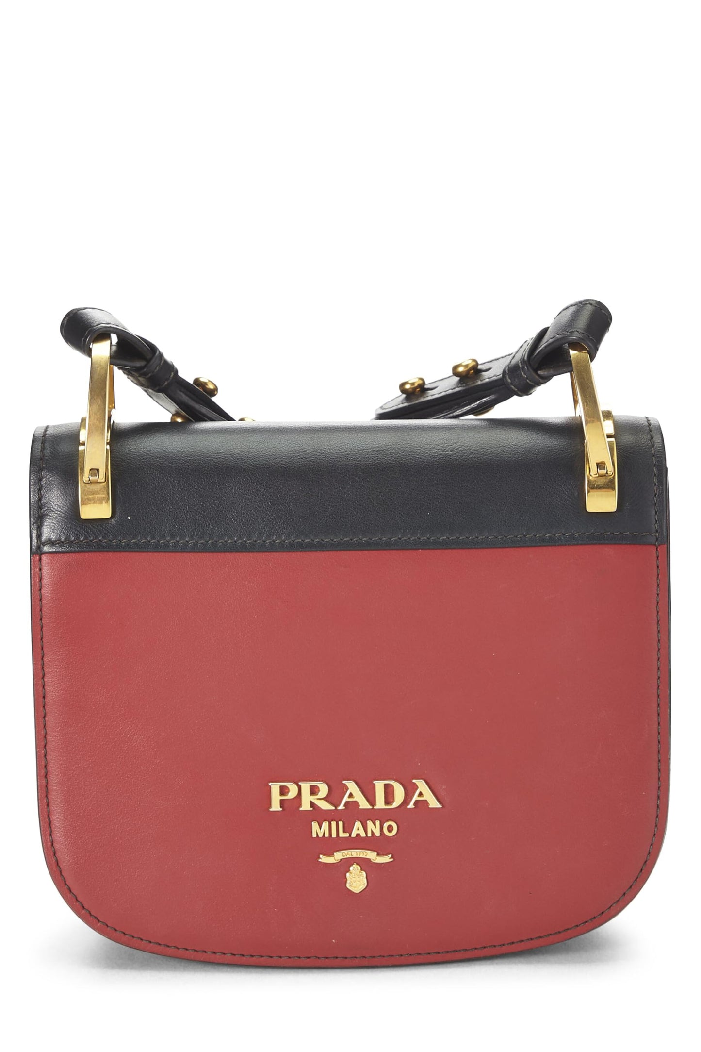 Prada Calfskin Pionniere Shoulder Bag Red