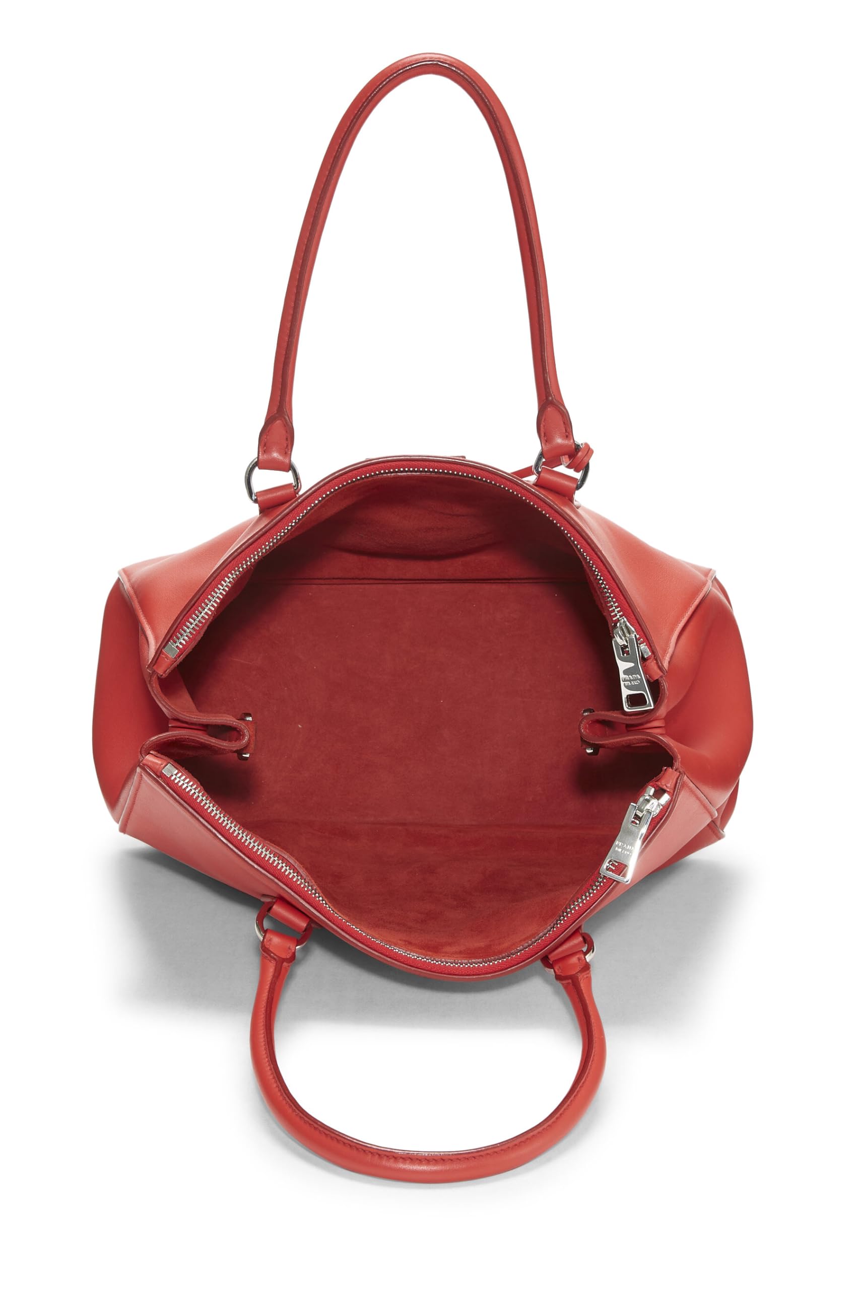 Prada Calfskin Shopping Bag Red Medium Tote Bag